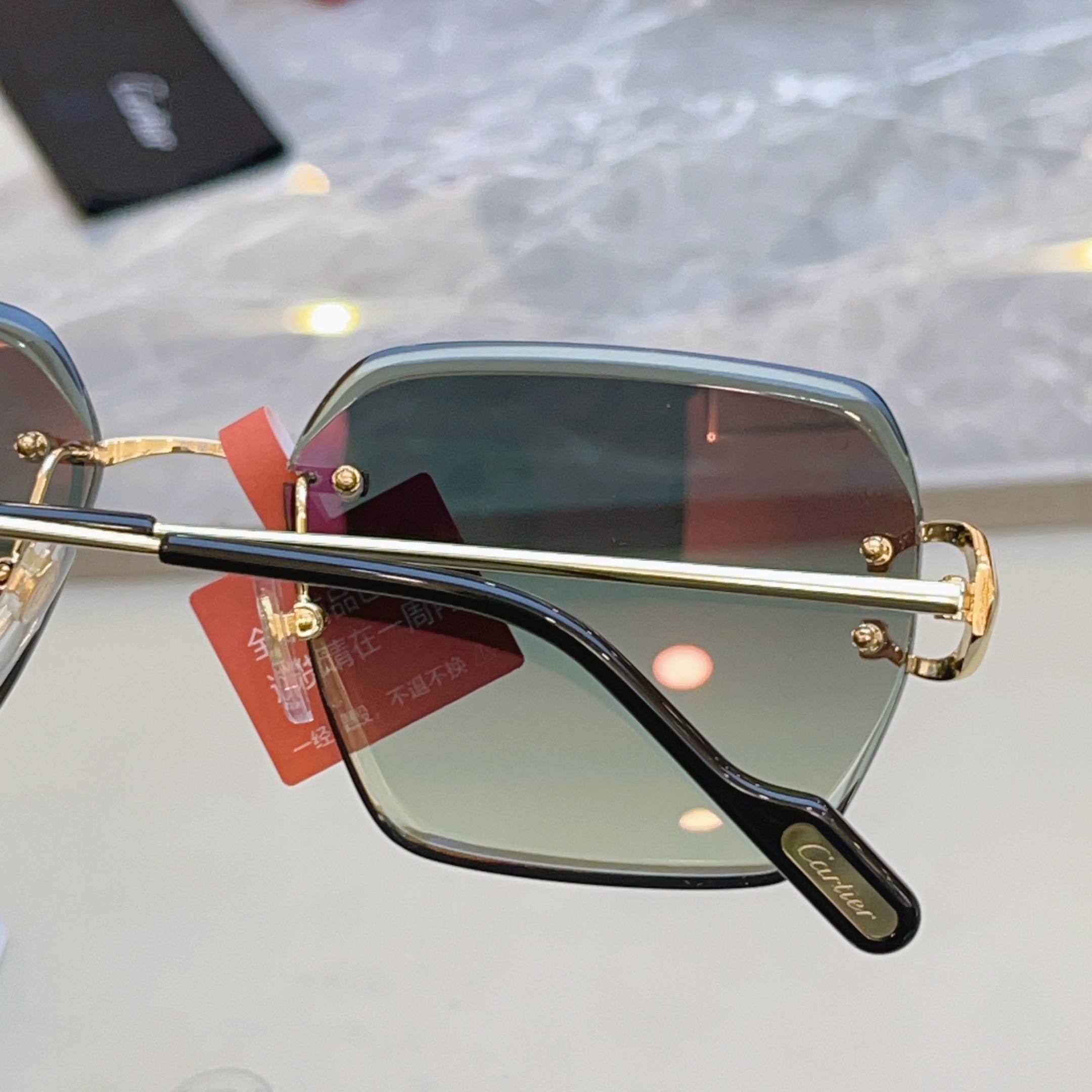 高版本✨，【CARTIE*】卡地*亚新款太阳镜，18K金电镀 镜片蔡司logo✨， MODEL:CT04