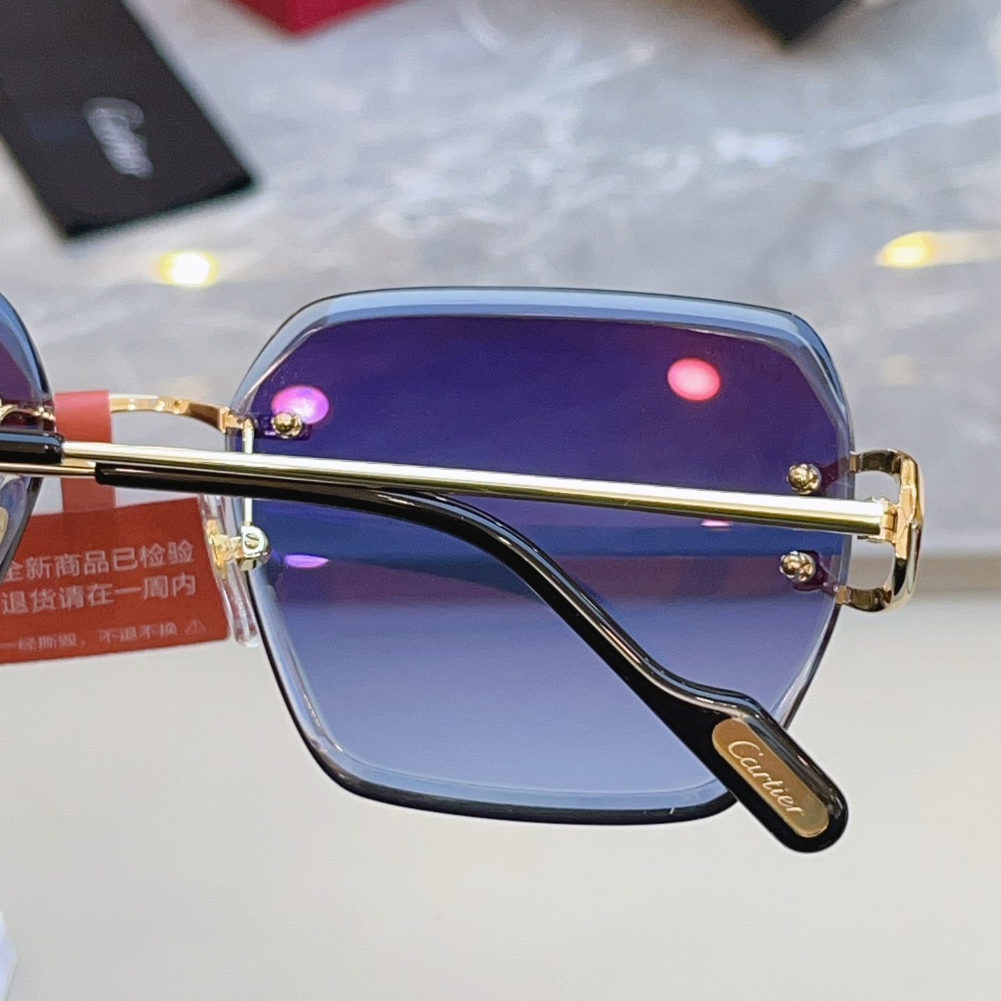 高版本✨，【CARTIE*】卡地*亚新款太阳镜，18K金电镀 镜片蔡司logo✨， MODEL:CT04
