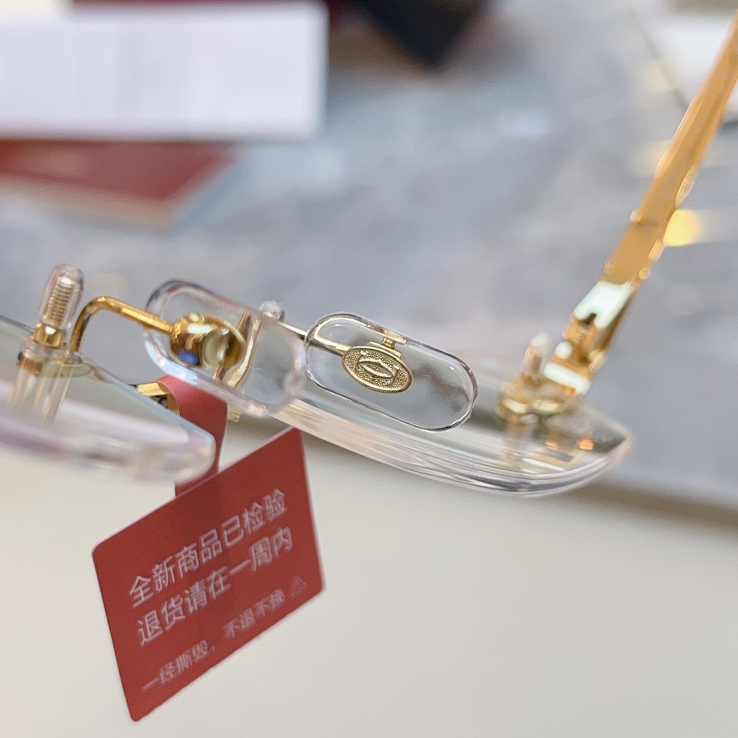 高版本✨，【CARTIE*】卡地*亚新款眼镜架，18K金电镀 镜片蔡司logo✨， MODEL:CT04