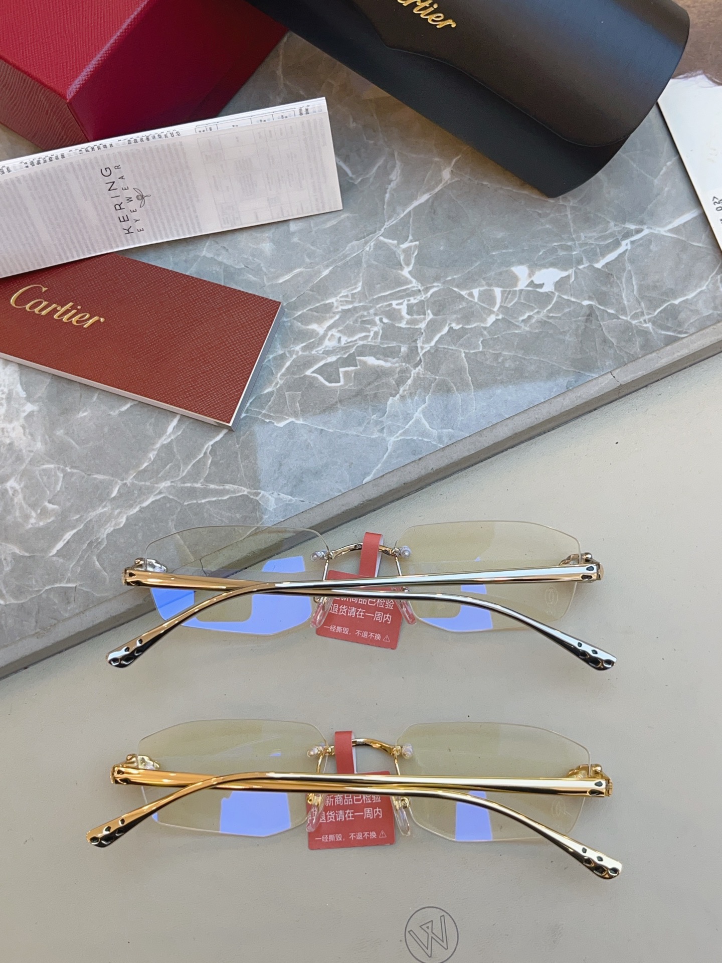 高版本✨，【CARTIE*】卡地*亚新款眼镜架，18K金电镀 镜片蔡司logo✨， MODEL:CT04