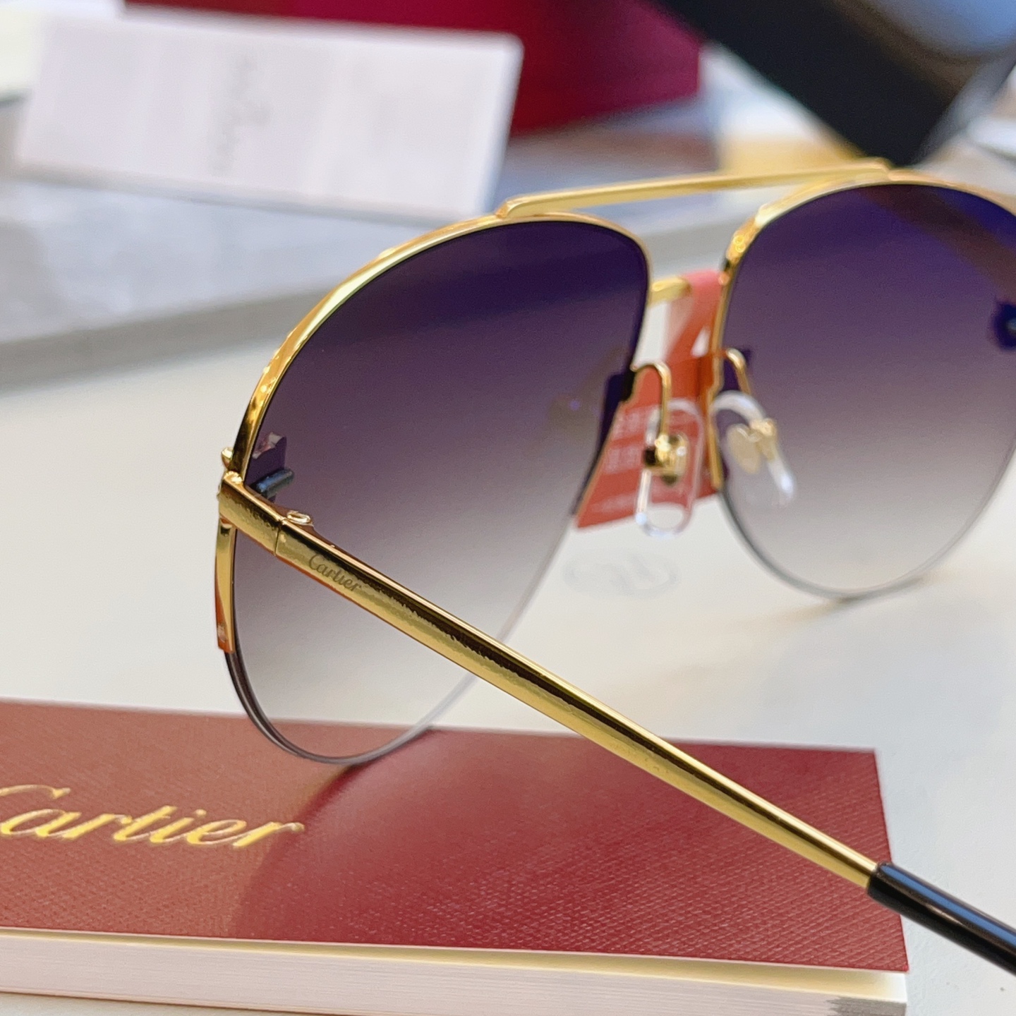 高版本✨，【CARTIE*】卡地*亚新款太阳镜，18K金电镀 镜片蔡司logo✨， MODEL:CT00