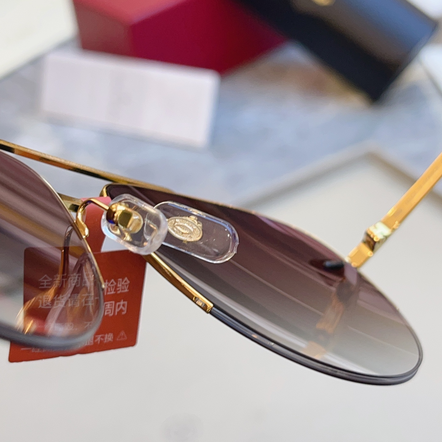 高版本✨，【CARTIE*】卡地*亚新款太阳镜，18K金电镀 镜片蔡司logo✨， MODEL:CT00