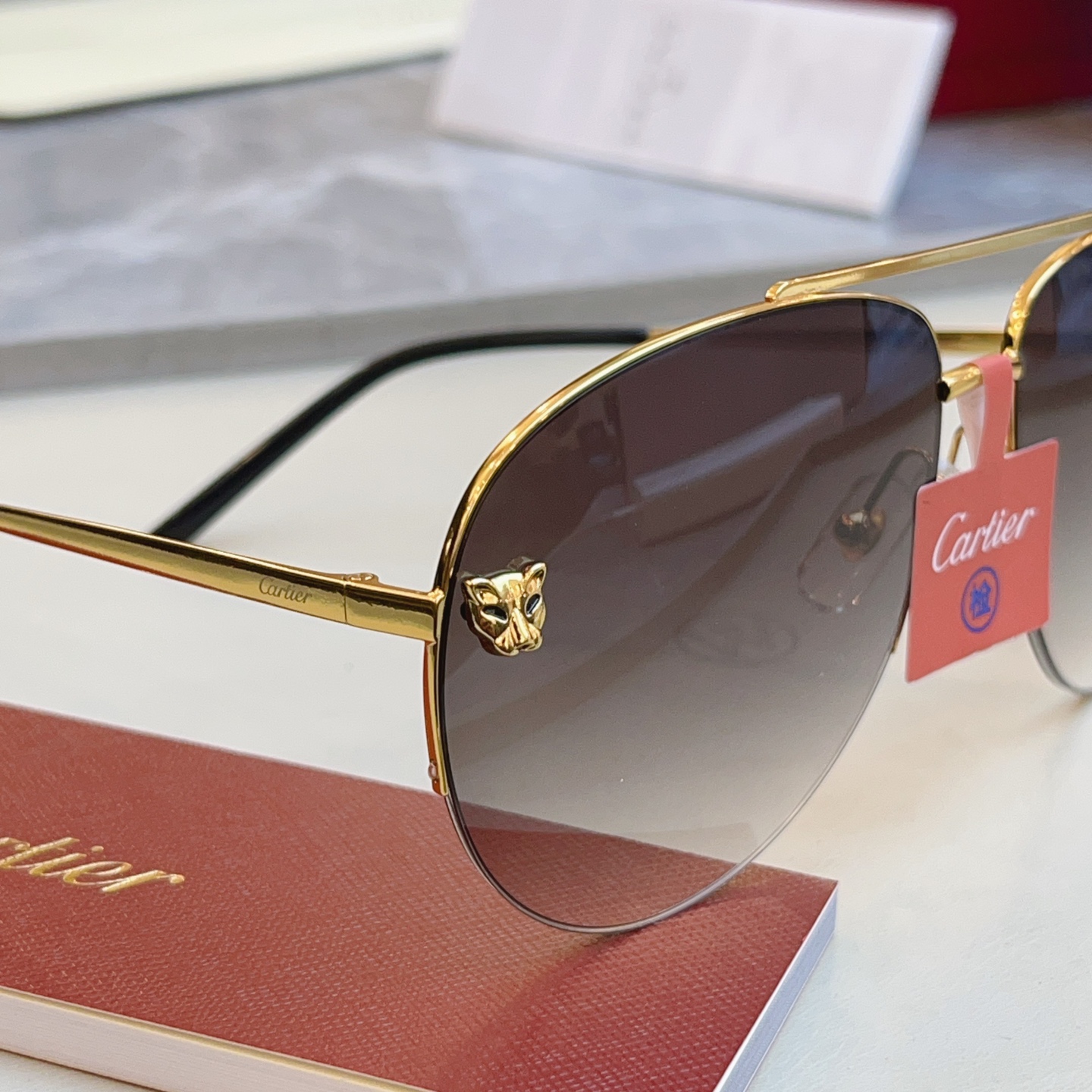 高版本✨，【CARTIE*】卡地*亚新款太阳镜，18K金电镀 镜片蔡司logo✨， MODEL:CT00