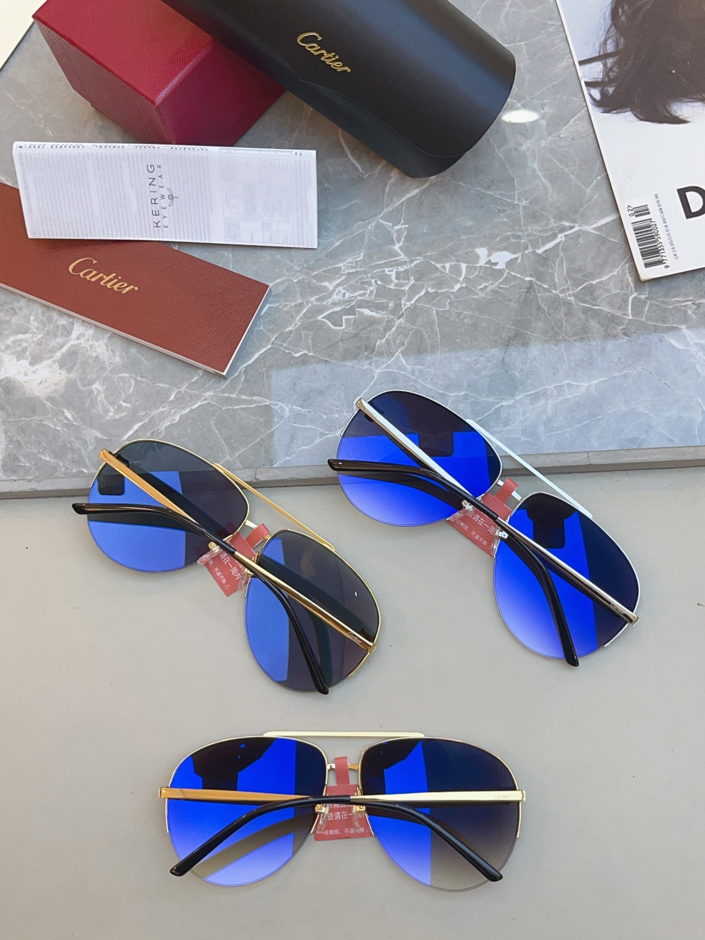高版本✨，【CARTIE*】卡地*亚新款太阳镜，18K金电镀 镜片蔡司logo✨， MODEL:CT00