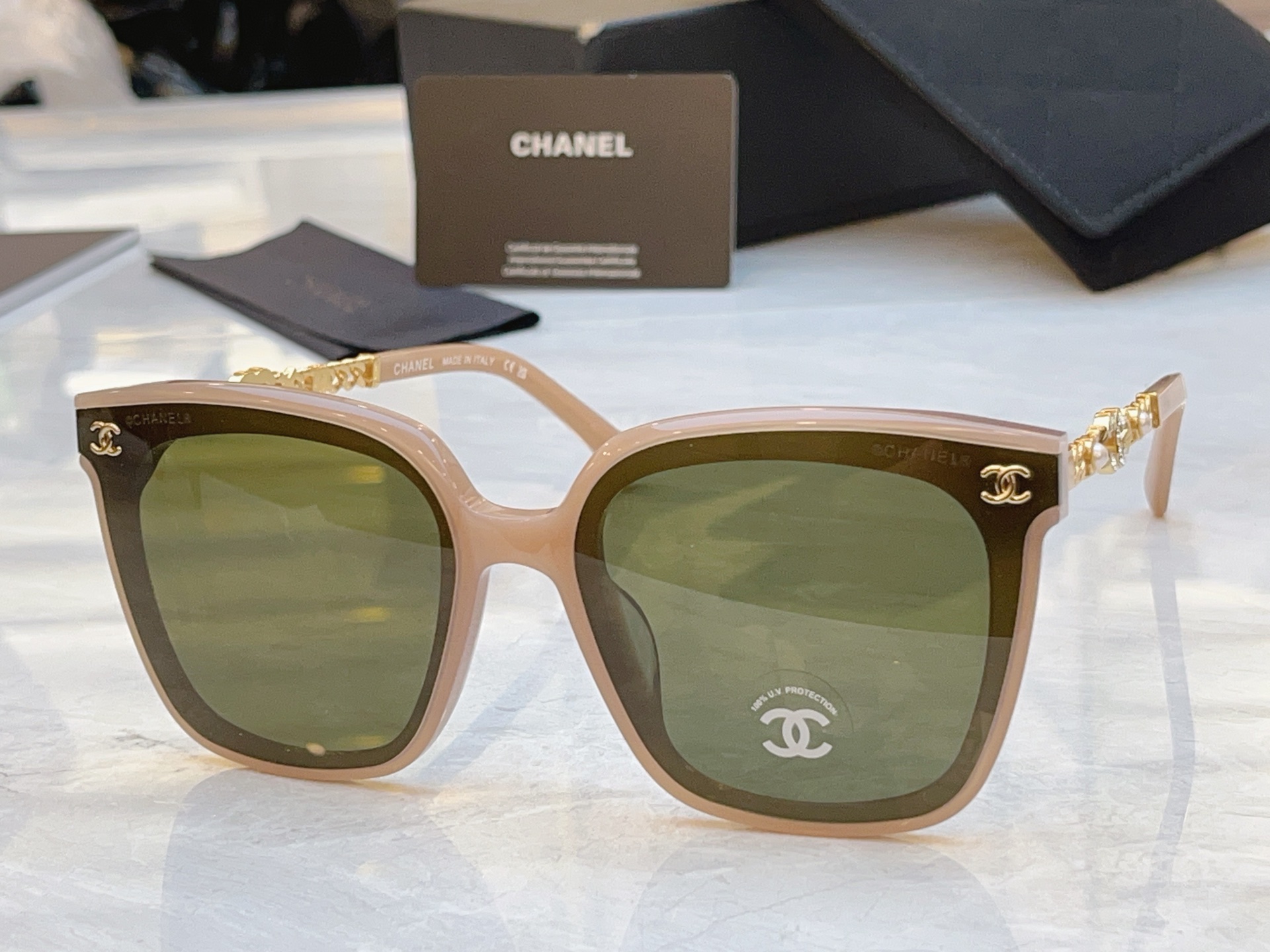 ，【CHANE*】香奈*儿新款太阳镜🕶️，MODEL：CH5435，SIZE：64口17-145