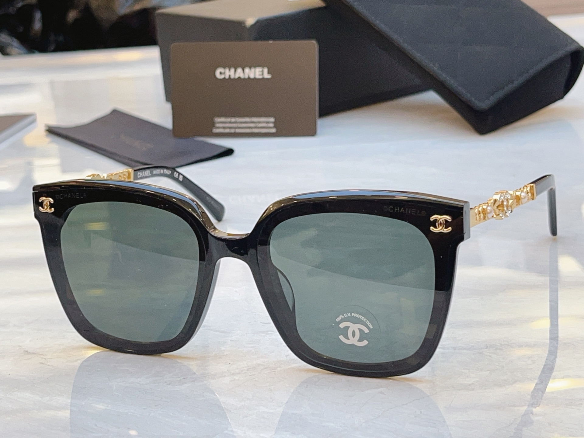 ，【CHANE*】香奈*儿新款太阳镜🕶️，MODEL：CH5435，SIZE：64口17-145