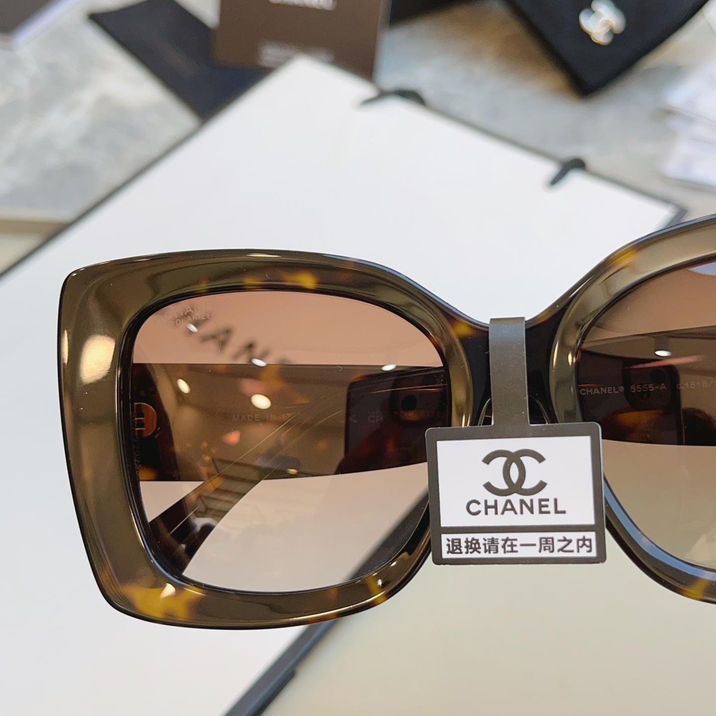 ，【CHANE*】香奈儿新款太阳镜 高品质✨，MODEL：5555-A，SIZE：53口18-140