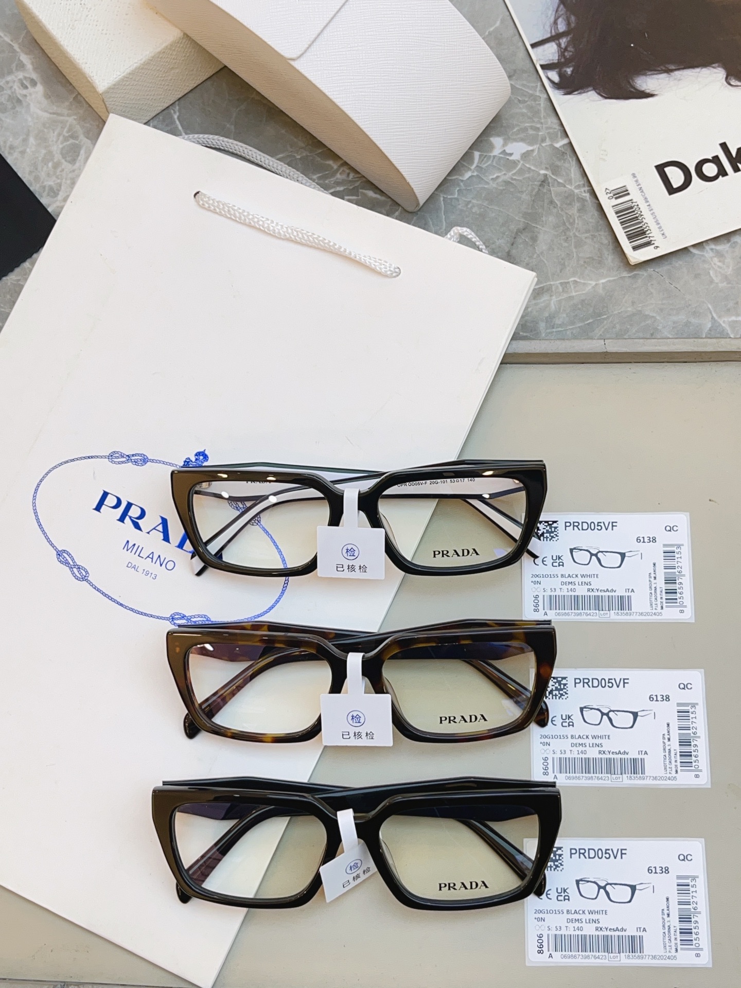 ，【PRAD*】普拉*达新款眼镜架👓，MODEL：OPR OD05V-F，SIZE：53口17-140
