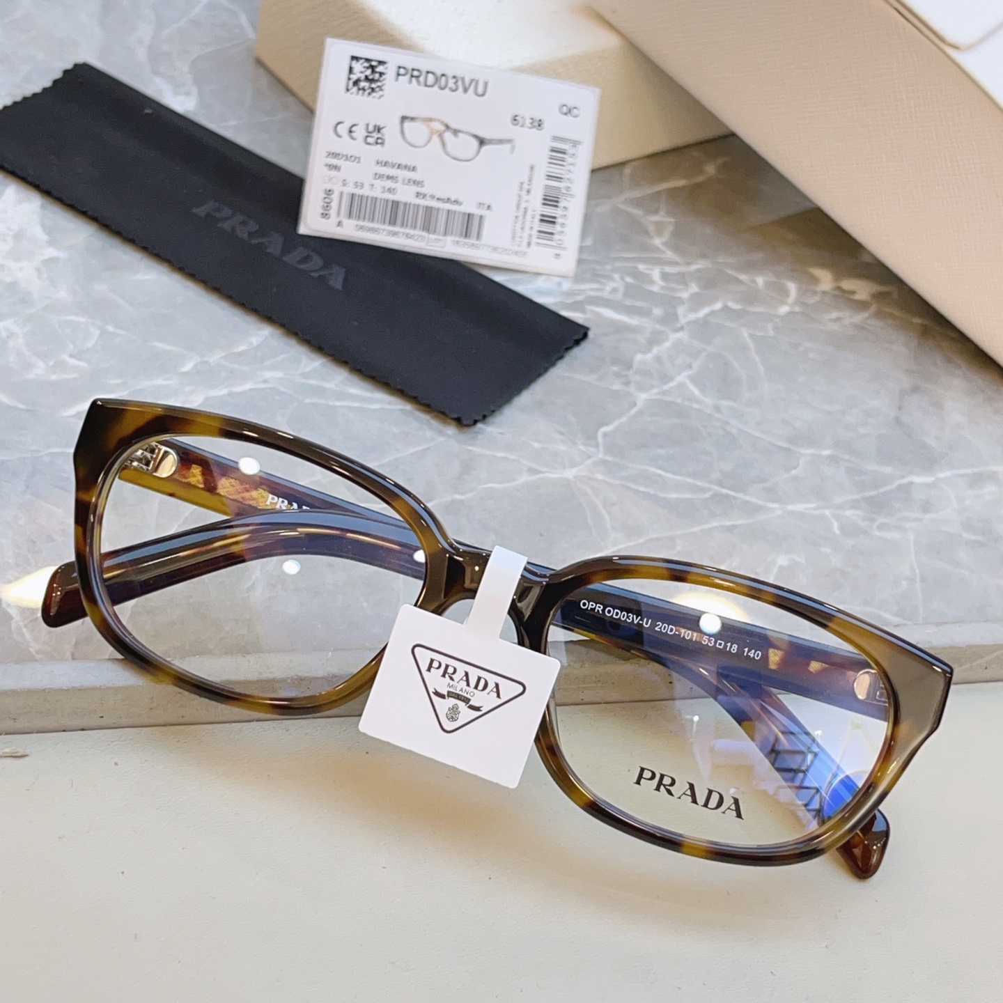 ，【PRAD*】普拉*达新款眼镜架👓，MODEL：OPR OD03V-U，SIZE：53口18-140