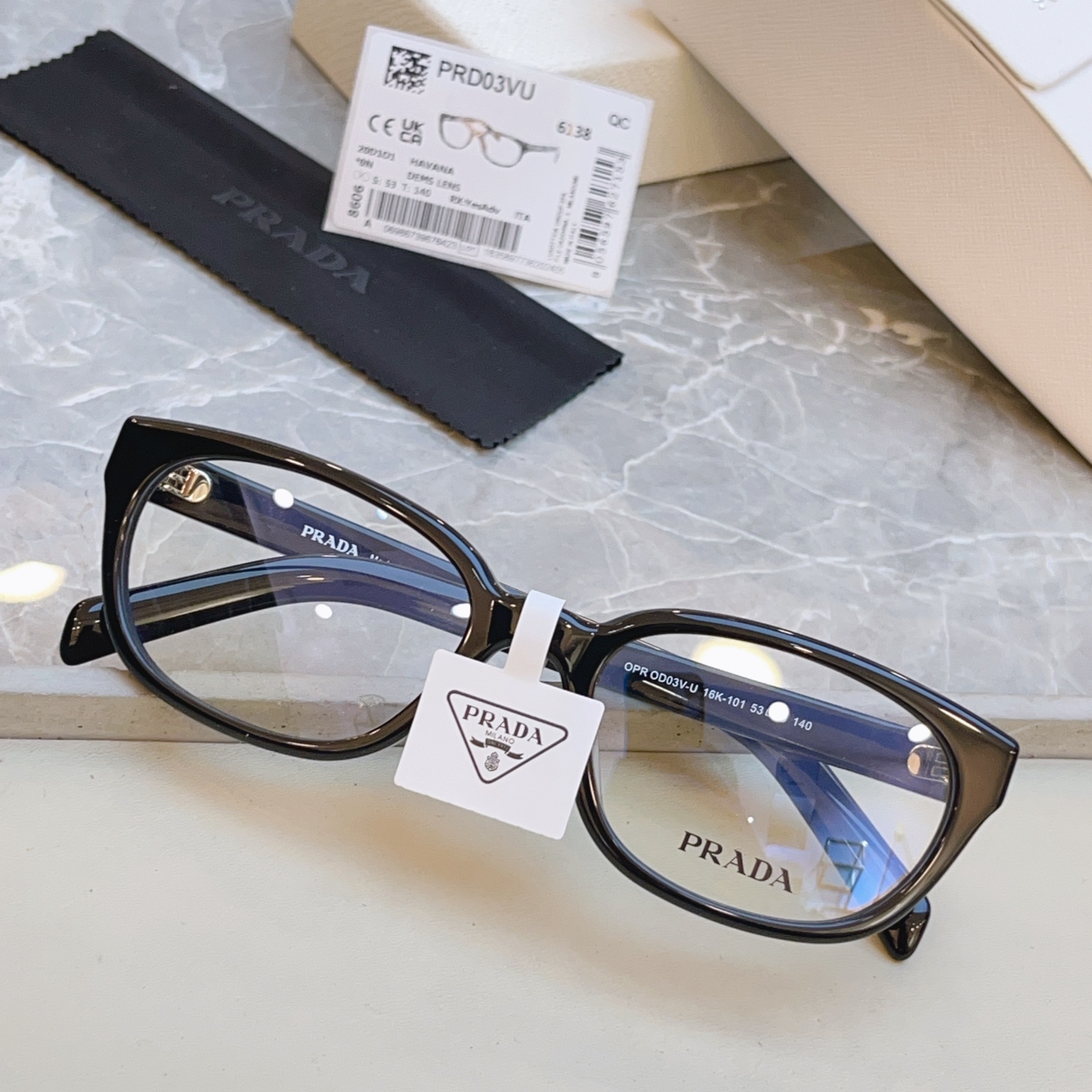 ，【PRAD*】普拉*达新款眼镜架👓，MODEL：OPR OD03V-U，SIZE：53口18-140
