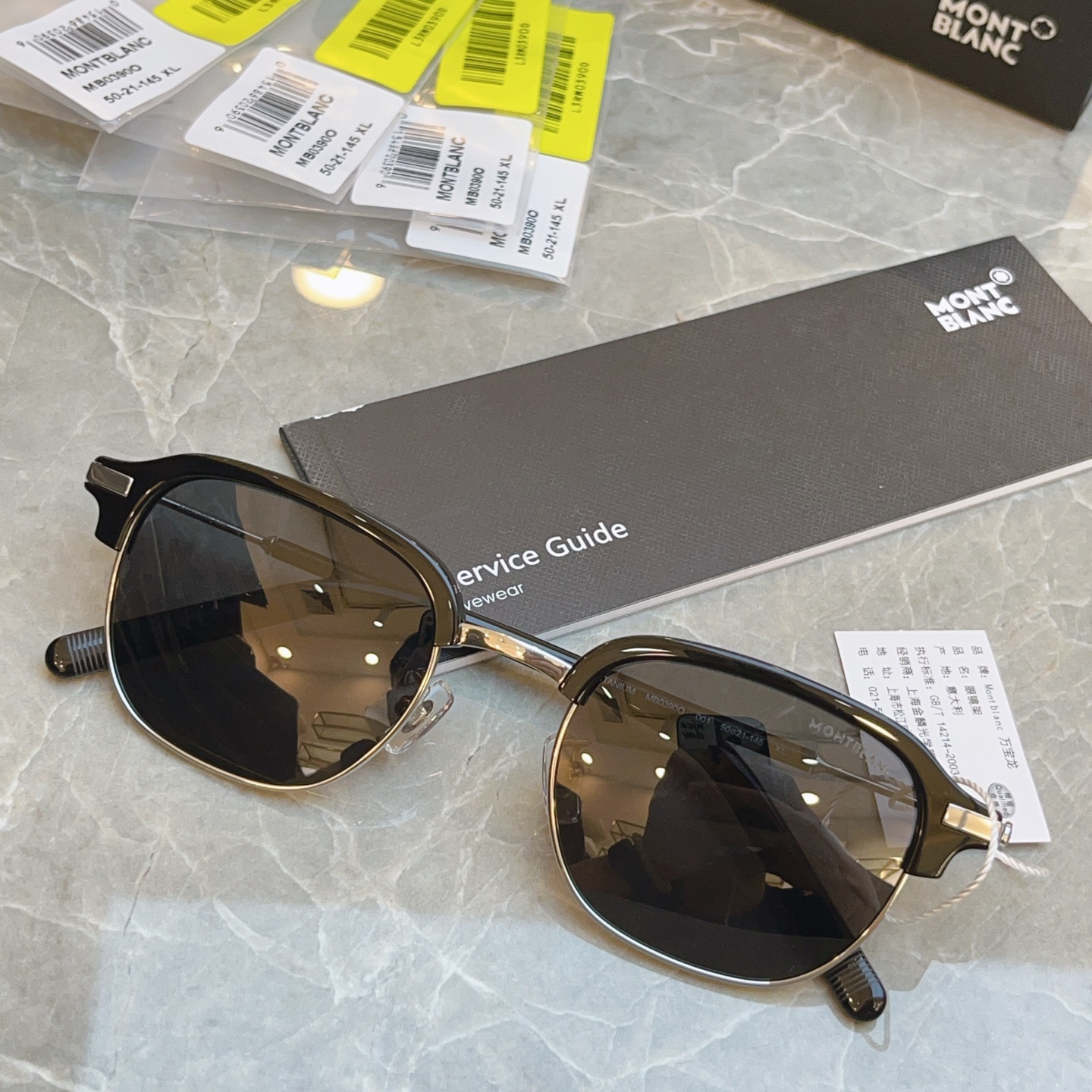 ，【MONT BLAN*】万宝*龙新款太阳镜，钛架✨MODEL:MB0390O，SIZE:50口21-145