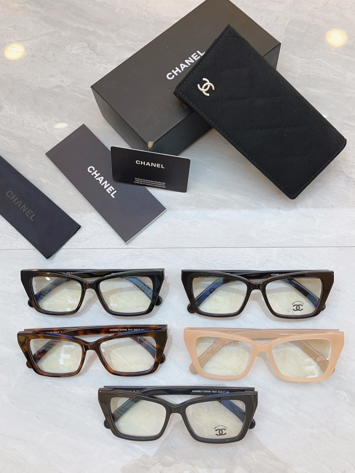 Chanel CHANE*】香奈儿新款眼镜架，MODEL：CH3494，SIZE：54口17-140