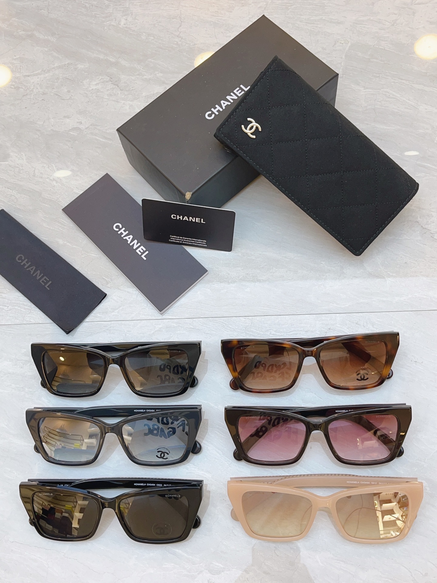 Chanel CHANE*】香奈儿新款太阳镜，MODEL：CH3494，SIZE：54口17-140