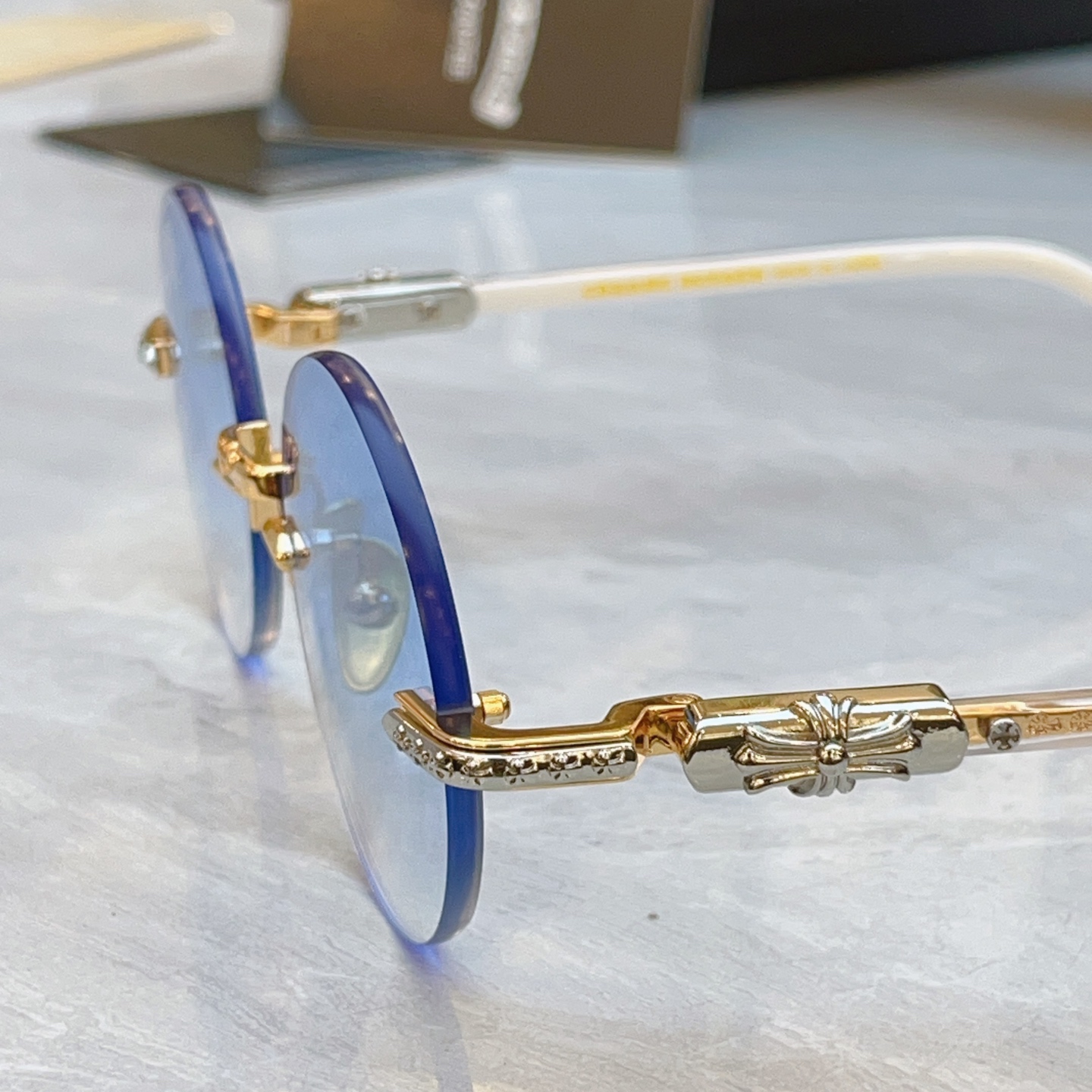 Chrome Hearts CHROME HEART*】克罗*心新款太阳镜，MODEL：NI AZDX，SIZE：55口21-141