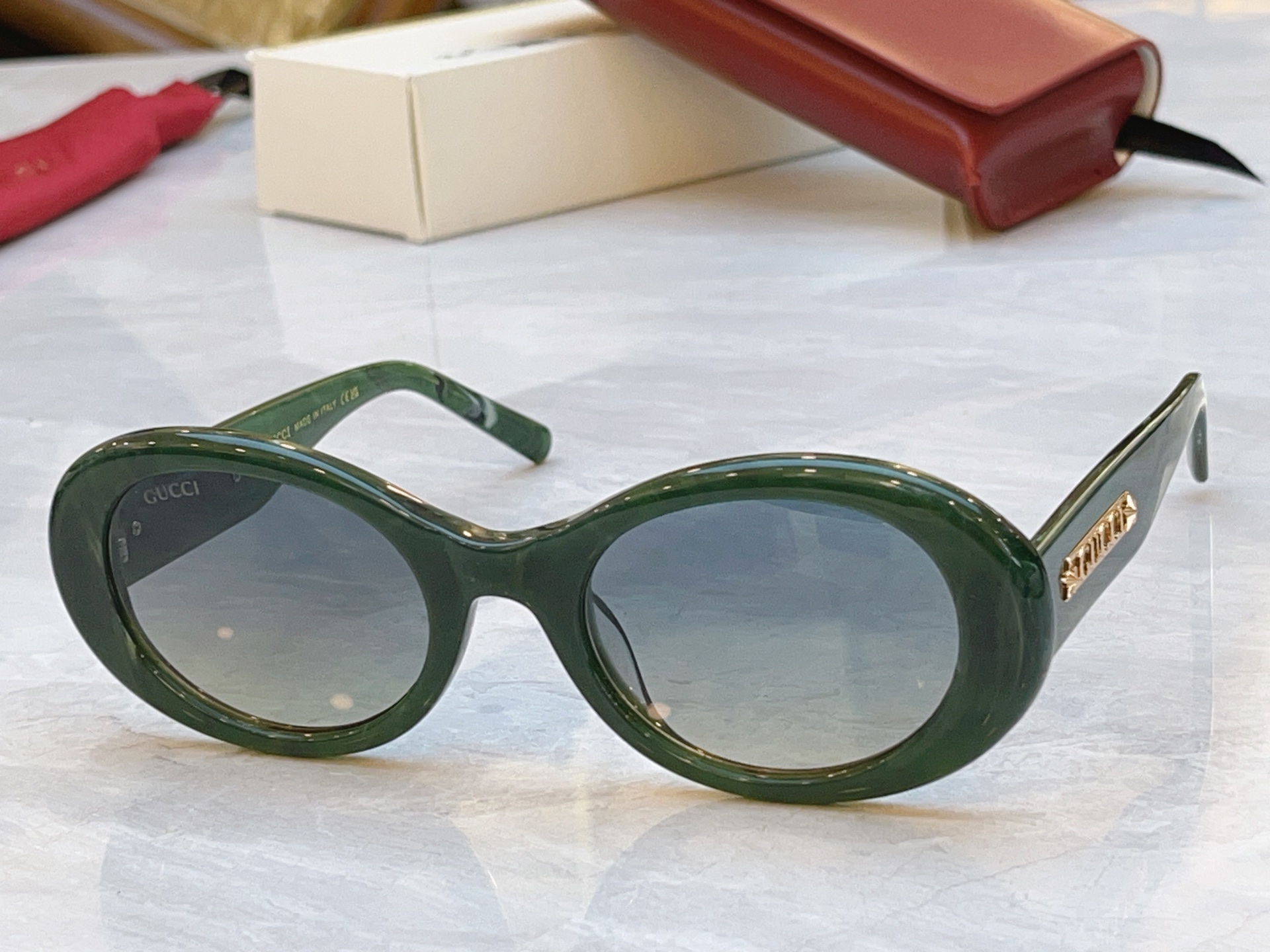 Gucci GUCC*】古*驰新款太阳镜，MODEL：GG1587S，SIZE:53口22-145
