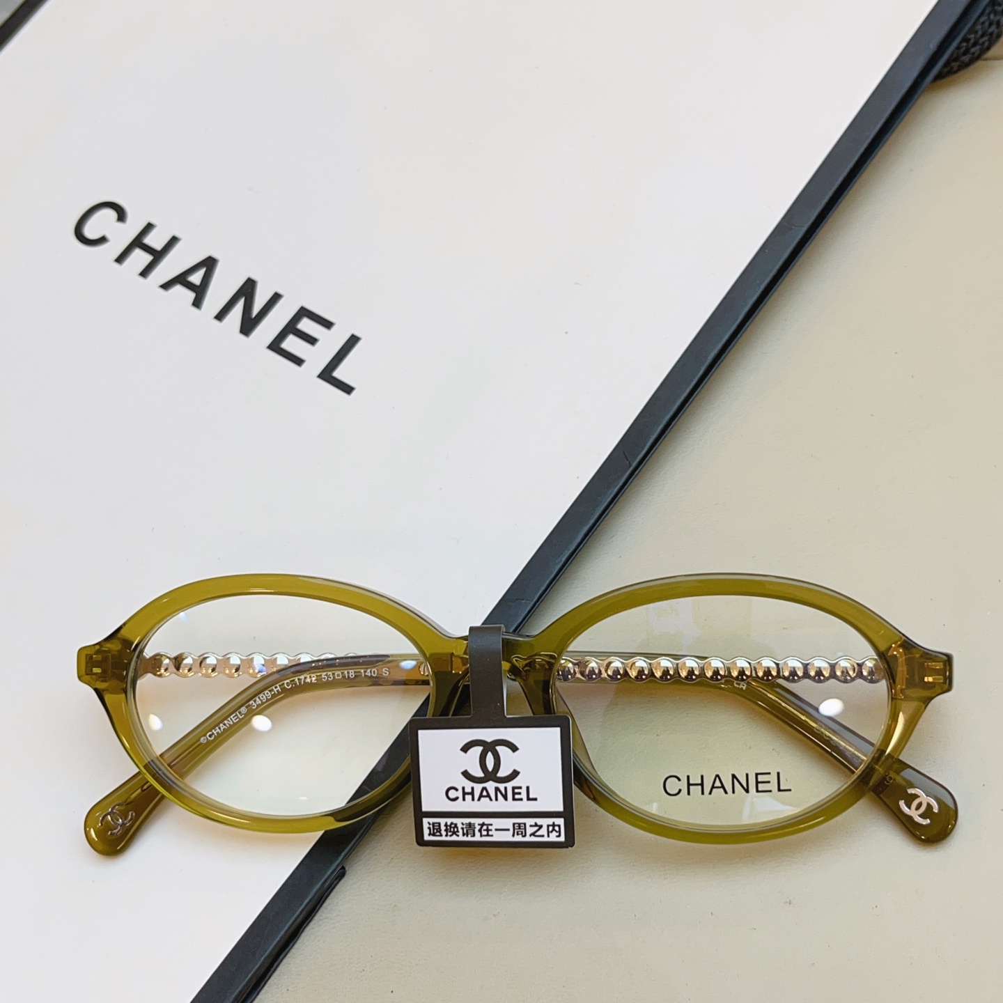 Chanel CHANE*】香奈儿新款眼镜架 高版本--，MODEL：CH3499-H，SIZE：53口18-140