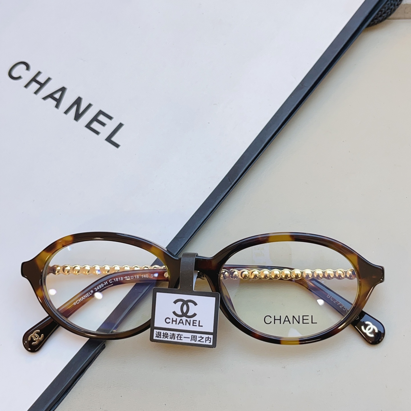 Chanel CHANE*】香奈儿新款眼镜架 高版本--，MODEL：CH3499-H，SIZE：53口18-140