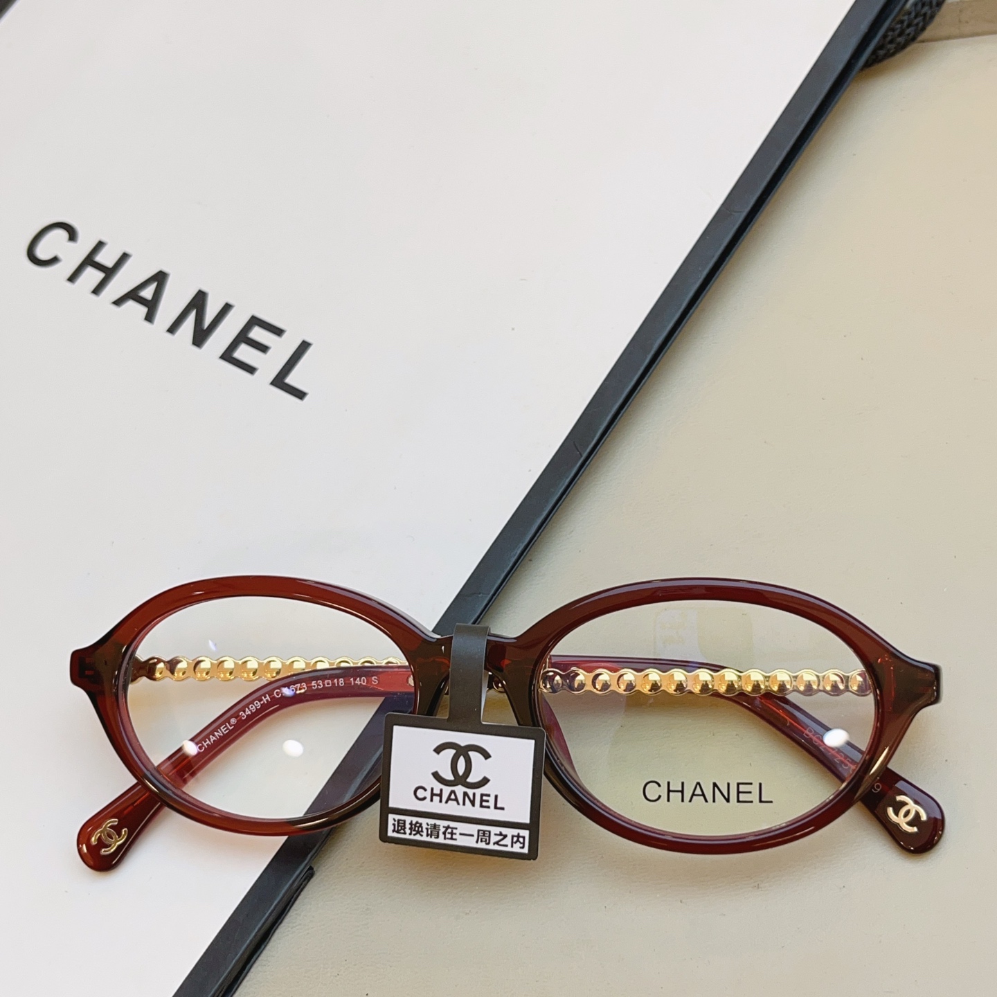 Chanel CHANE*】香奈儿新款眼镜架 高版本--，MODEL：CH3499-H，SIZE：53口18-140