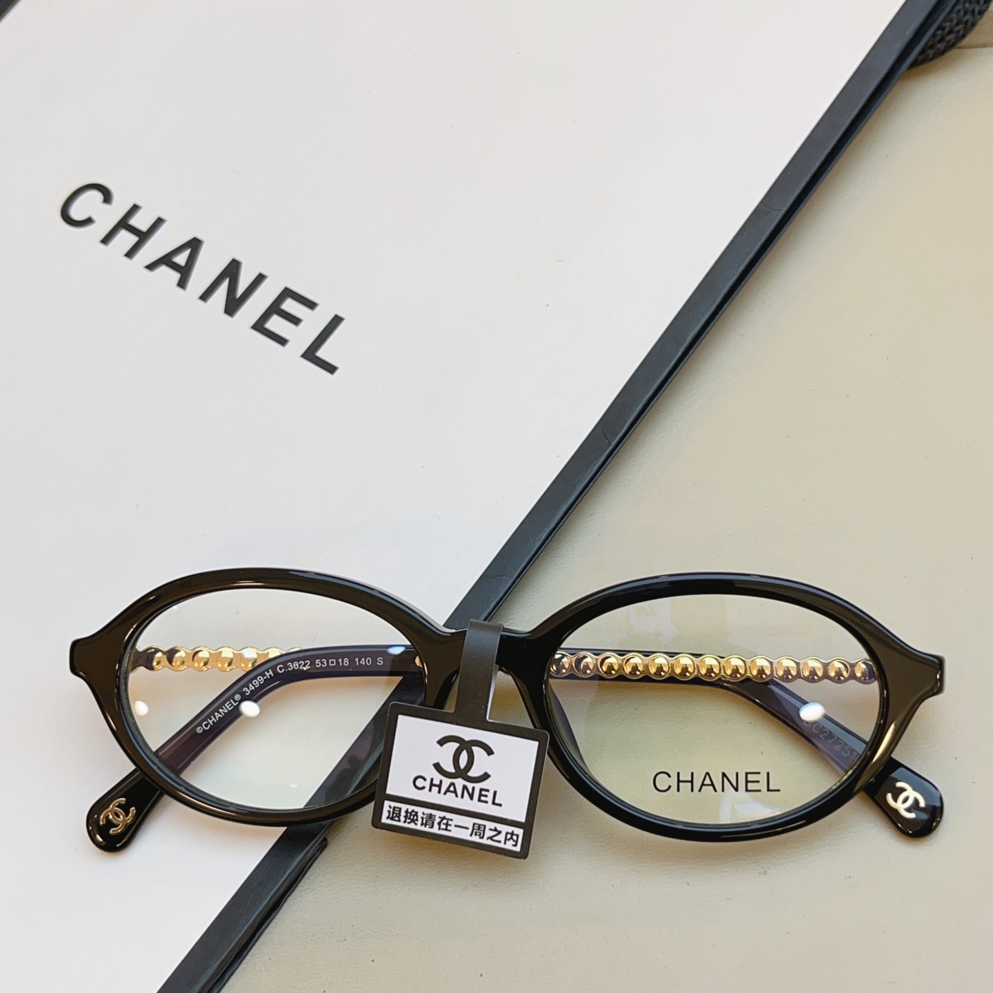 Chanel CHANE*】香奈儿新款眼镜架 高版本--，MODEL：CH3499-H，SIZE：53口18-140