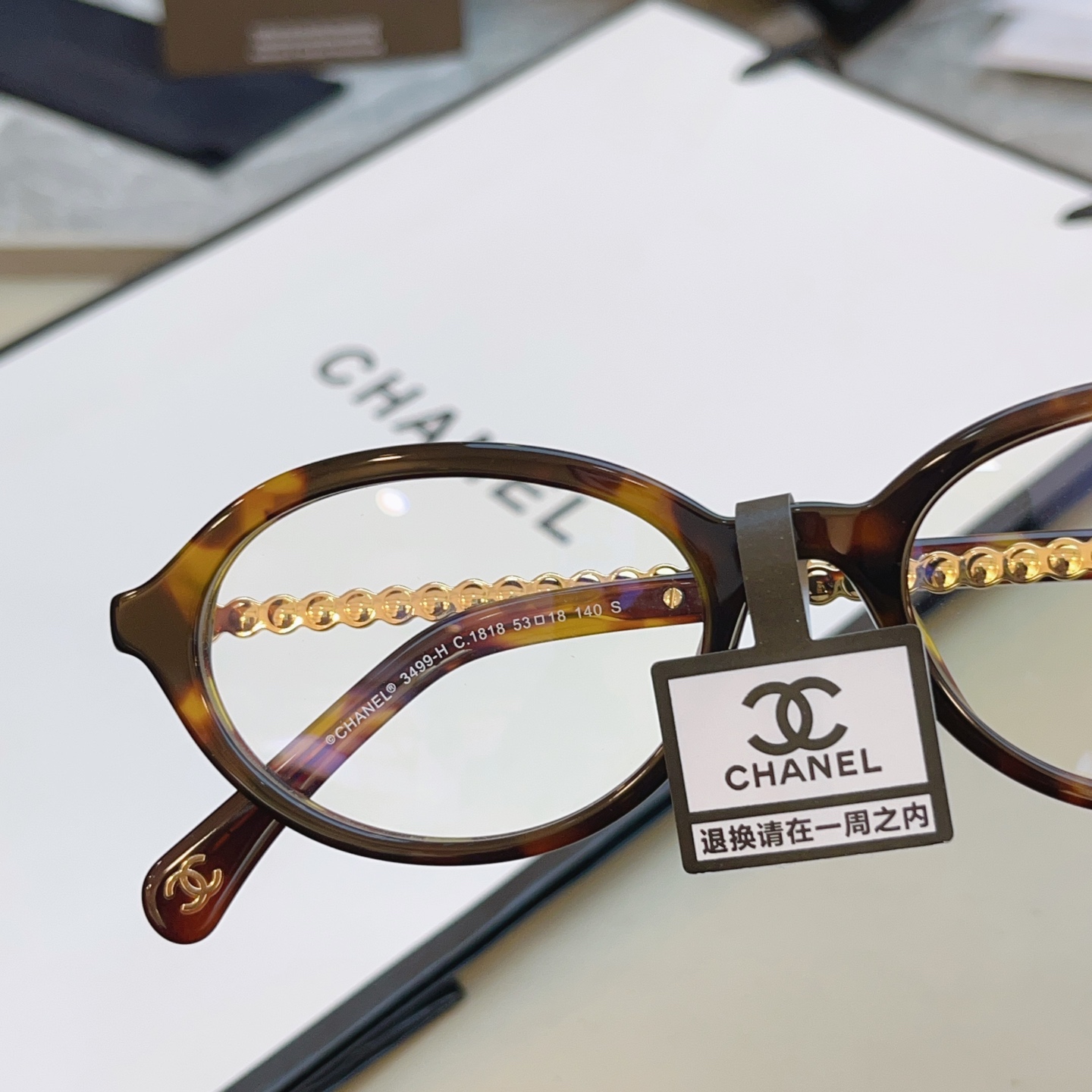 Chanel CHANE*】香奈儿新款眼镜架 高版本--，MODEL：CH3499-H，SIZE：53口18-140