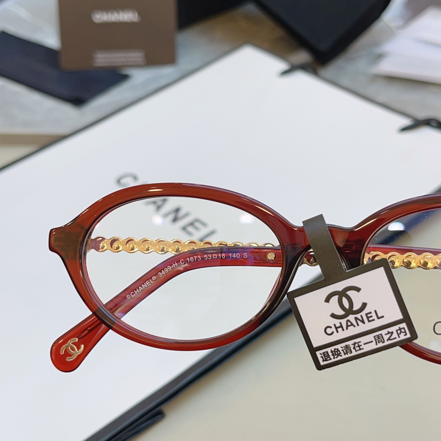 Chanel CHANE*】香奈儿新款眼镜架 高版本--，MODEL：CH3499-H，SIZE：53口18-140