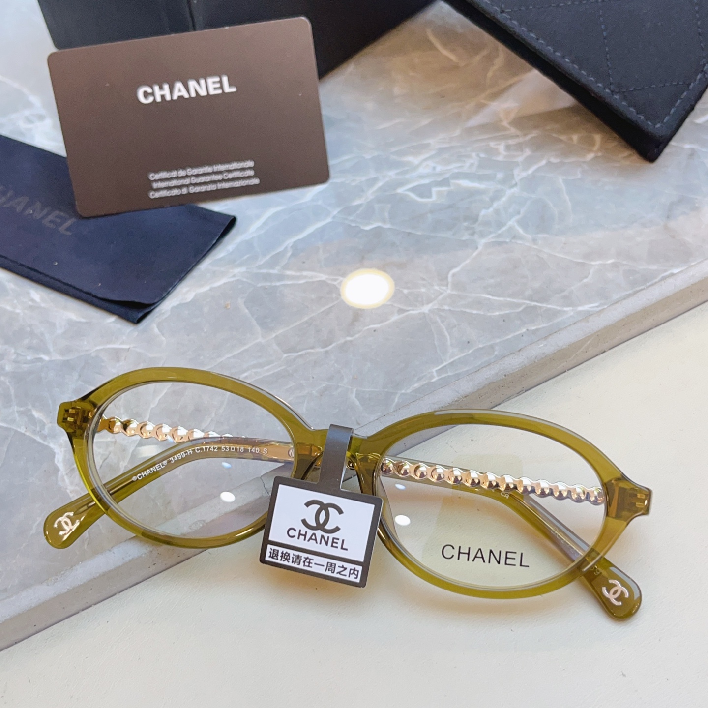 Chanel CHANE*】香奈儿新款眼镜架 高版本--，MODEL：CH3499-H，SIZE：53口18-140