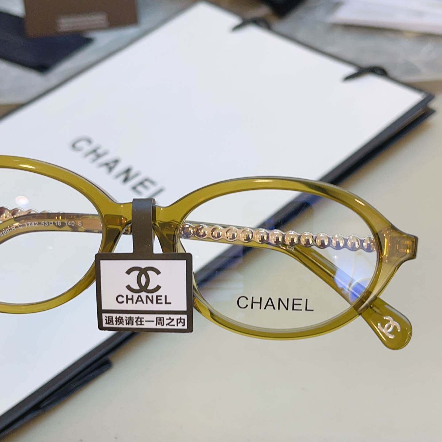 Chanel CHANE*】香奈儿新款眼镜架 高版本--，MODEL：CH3499-H，SIZE：53口18-140