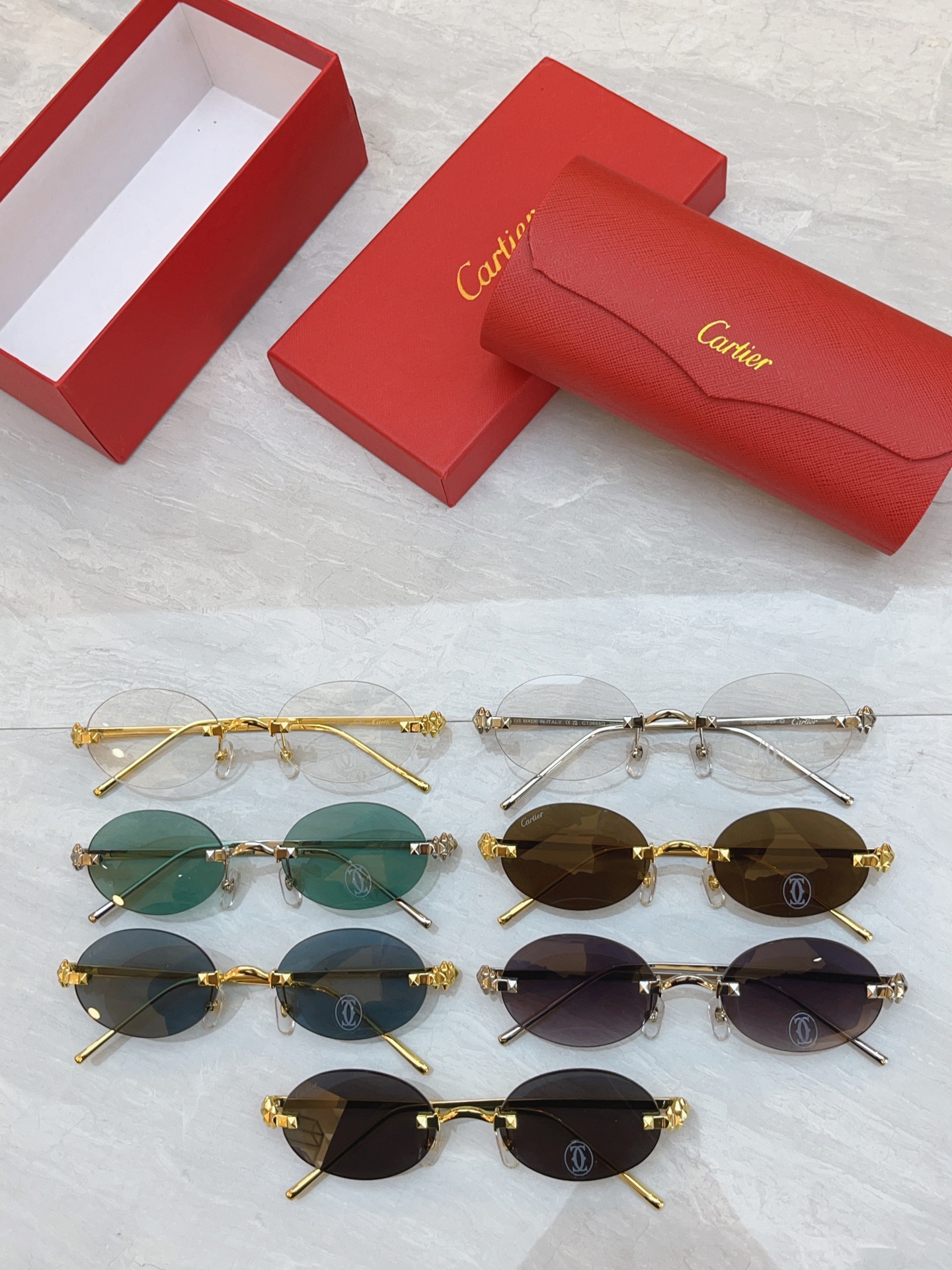 Cartier CARTIE*】卡地*亚新款太阳镜，CT0668S，size: 53口20-135