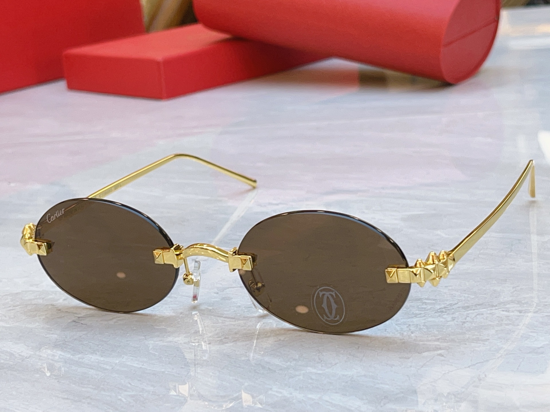 Cartier CARTIE*】卡地*亚新款太阳镜，CT0668S，size: 53口20-135