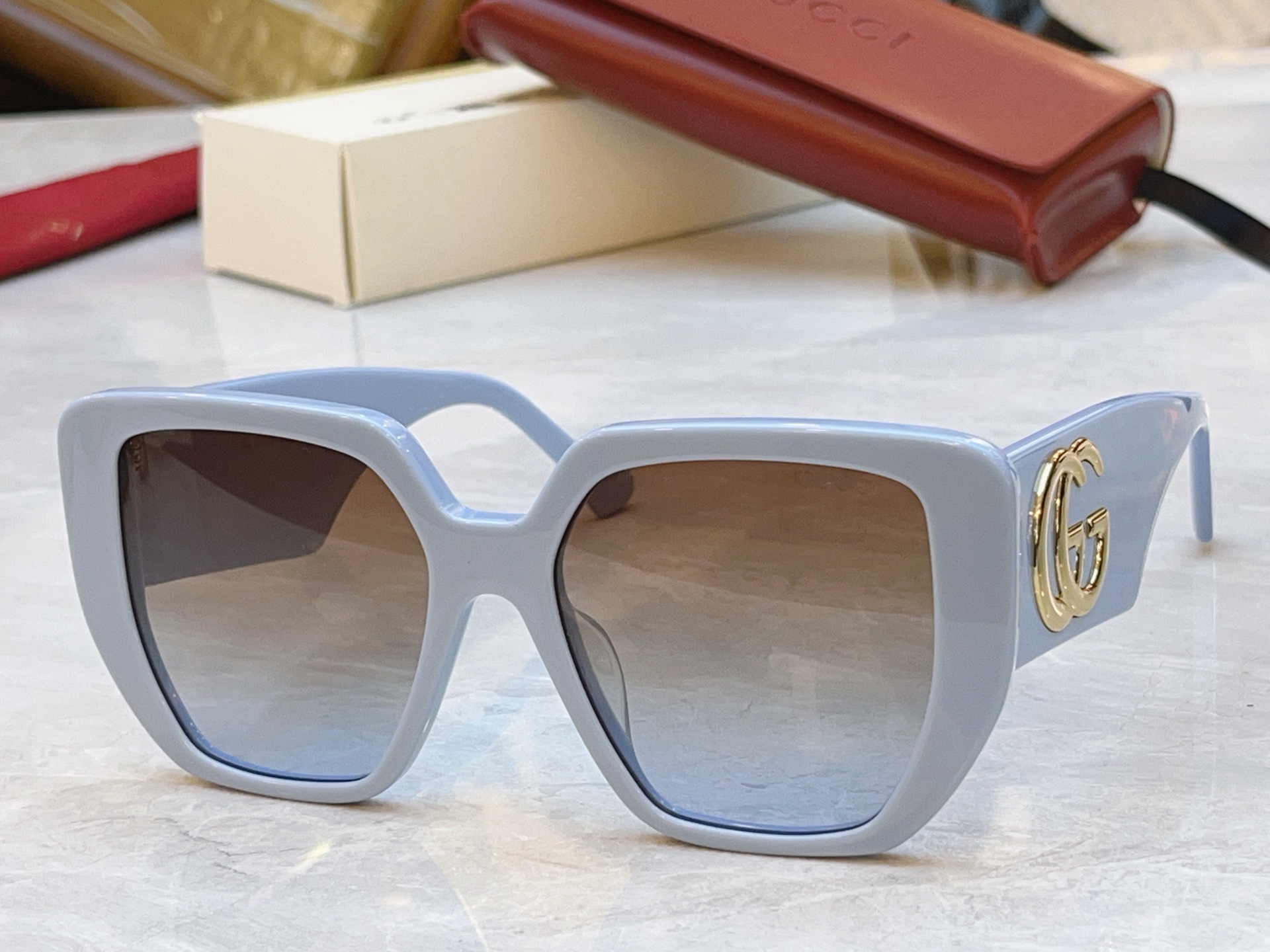 Gucci GUCC*】古*驰新款太阳镜，MODEL：GG0956S，SIZE:54口18-145