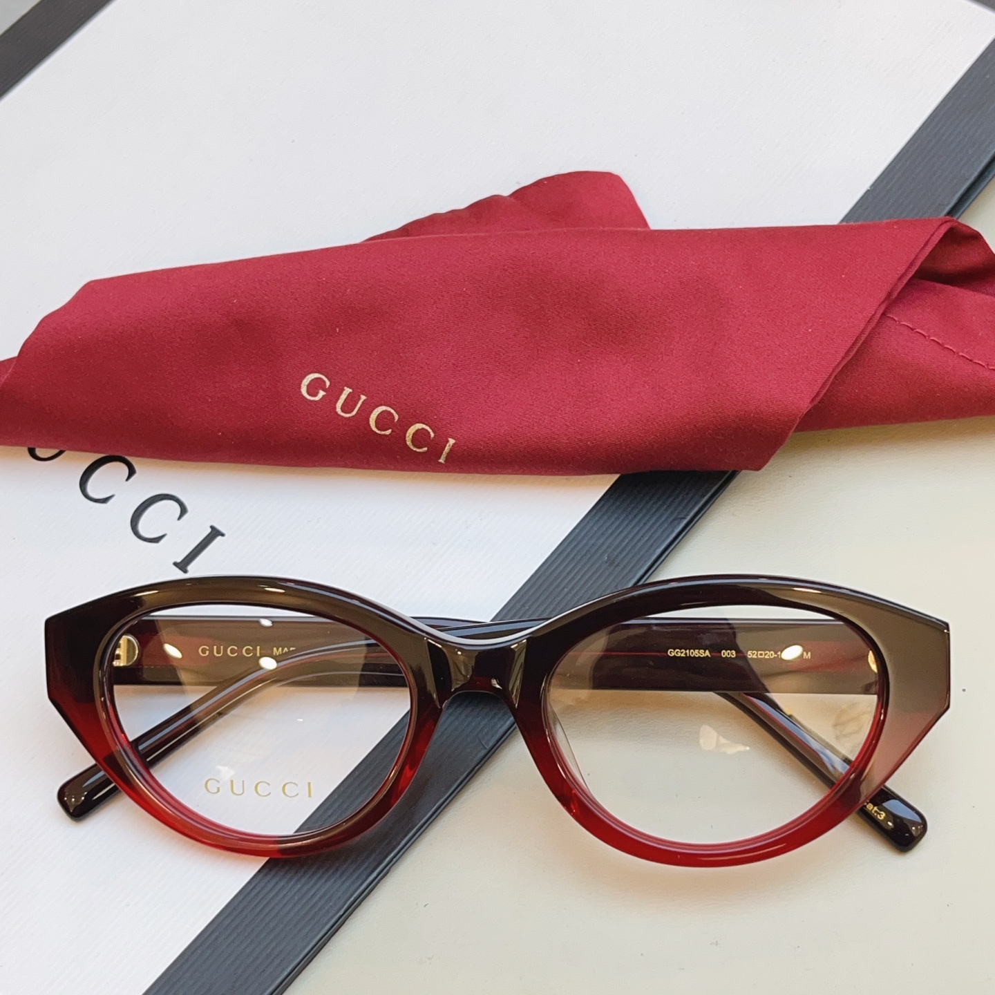 Gucci GUCC*】古*驰新款眼镜架 高版本--，MODEL：GG2105SA，SIZE:52口20-145 M