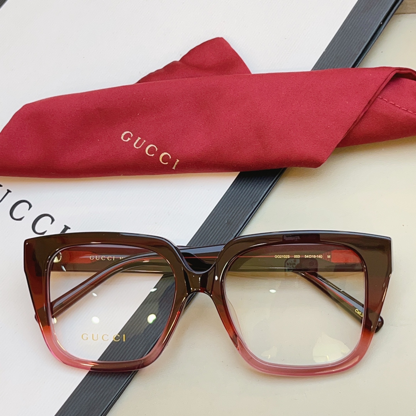 Gucci GUCC*】古*驰新款眼镜架 高版本--，MODEL：GG2102SA，SIZE:54口18-140 M