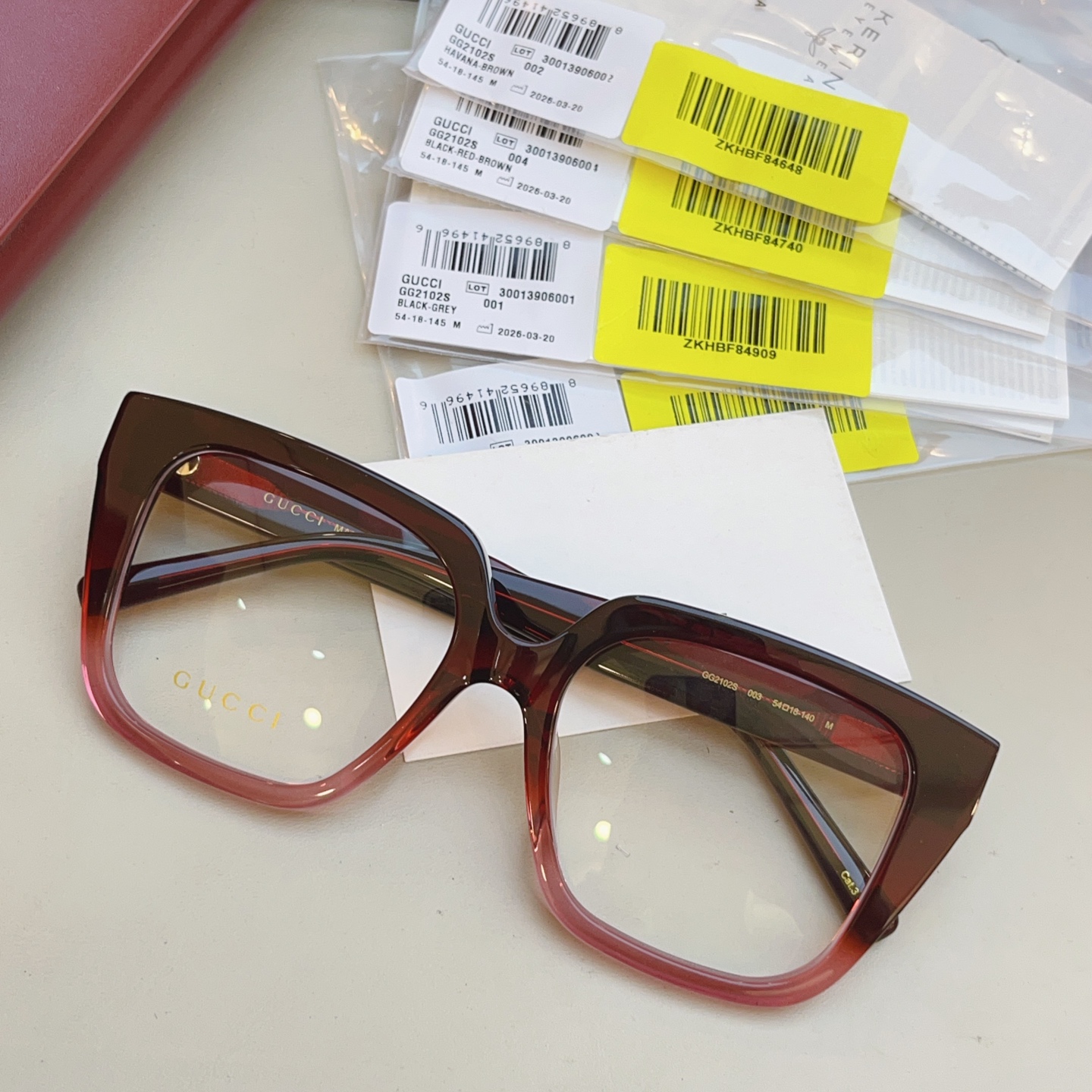 Gucci GUCC*】古*驰新款眼镜架 高版本--，MODEL：GG2102SA，SIZE:54口18-140 M