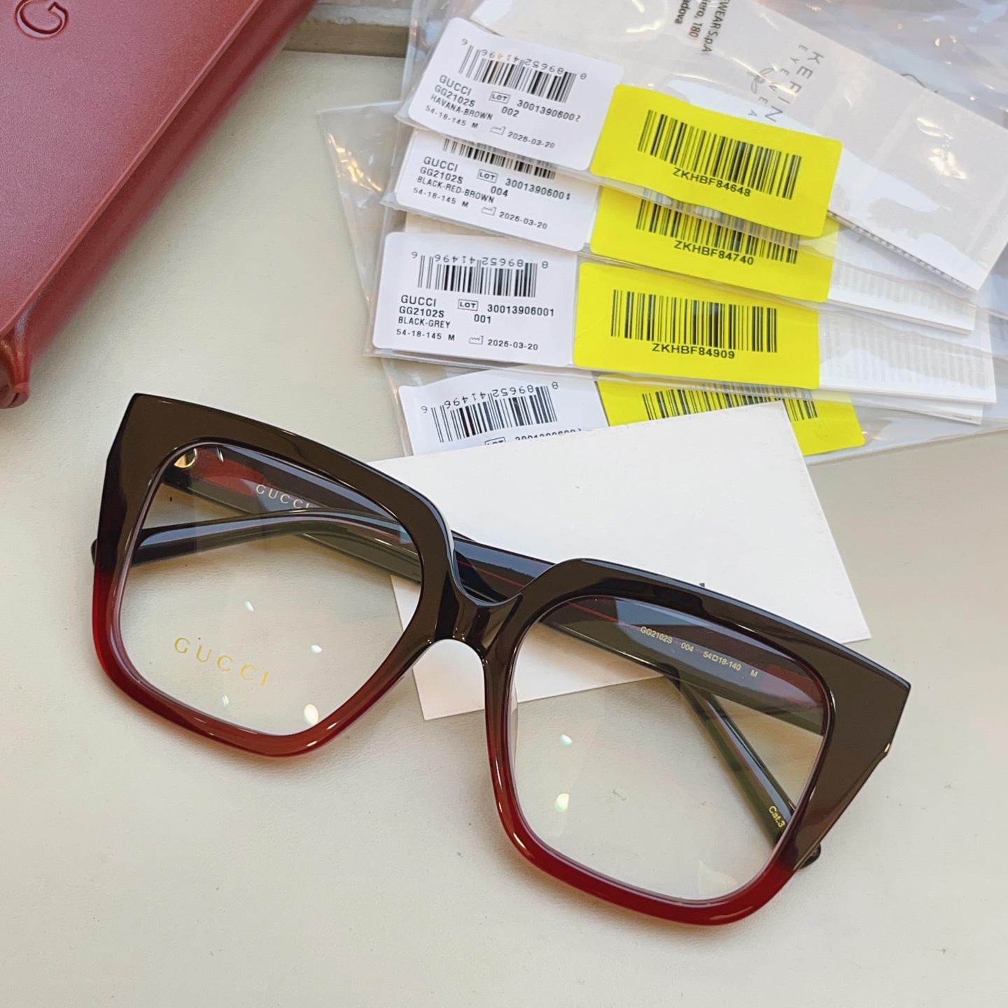 Gucci GUCC*】古*驰新款眼镜架 高版本--，MODEL：GG2102SA，SIZE:54口18-140 M