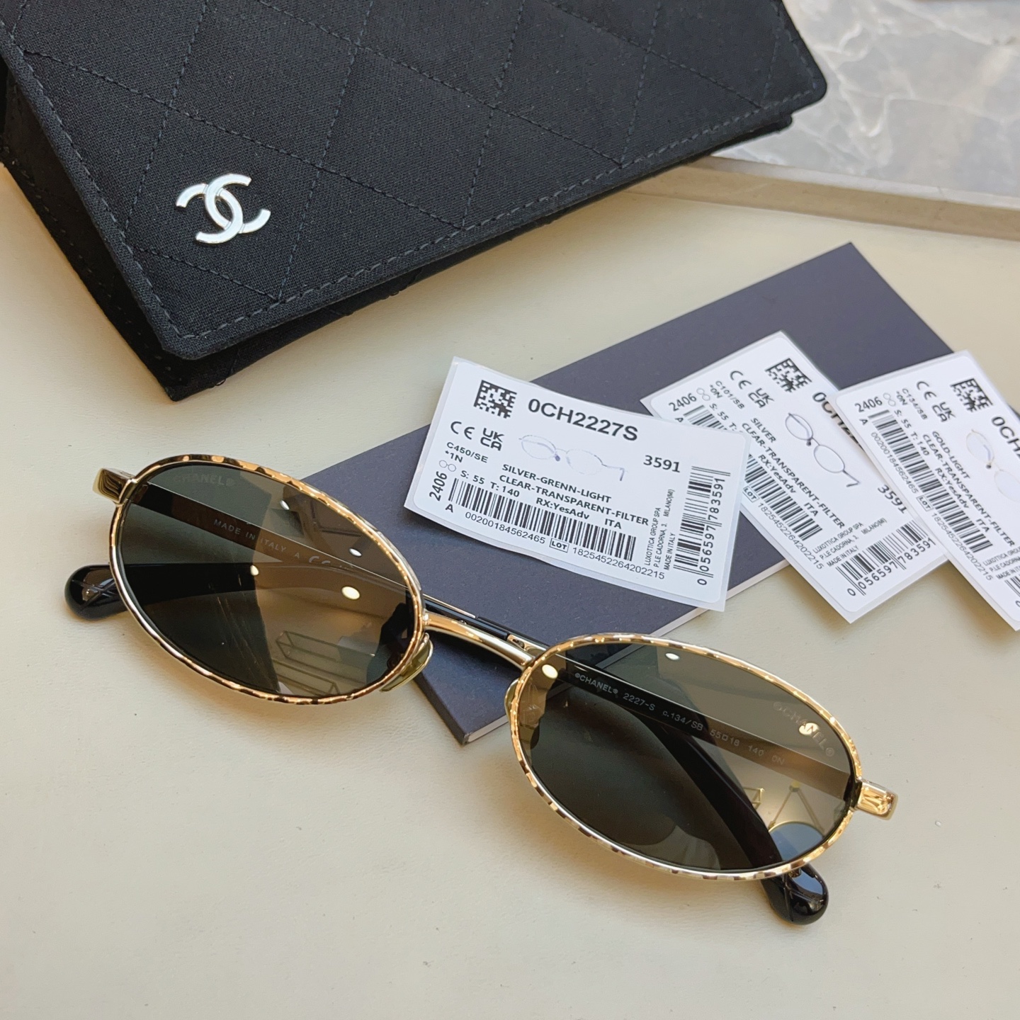 Chanel CHANE*】香奈儿新款太阳镜 高版本--，MODEL：CH2227-S，SIZE：55口18-140