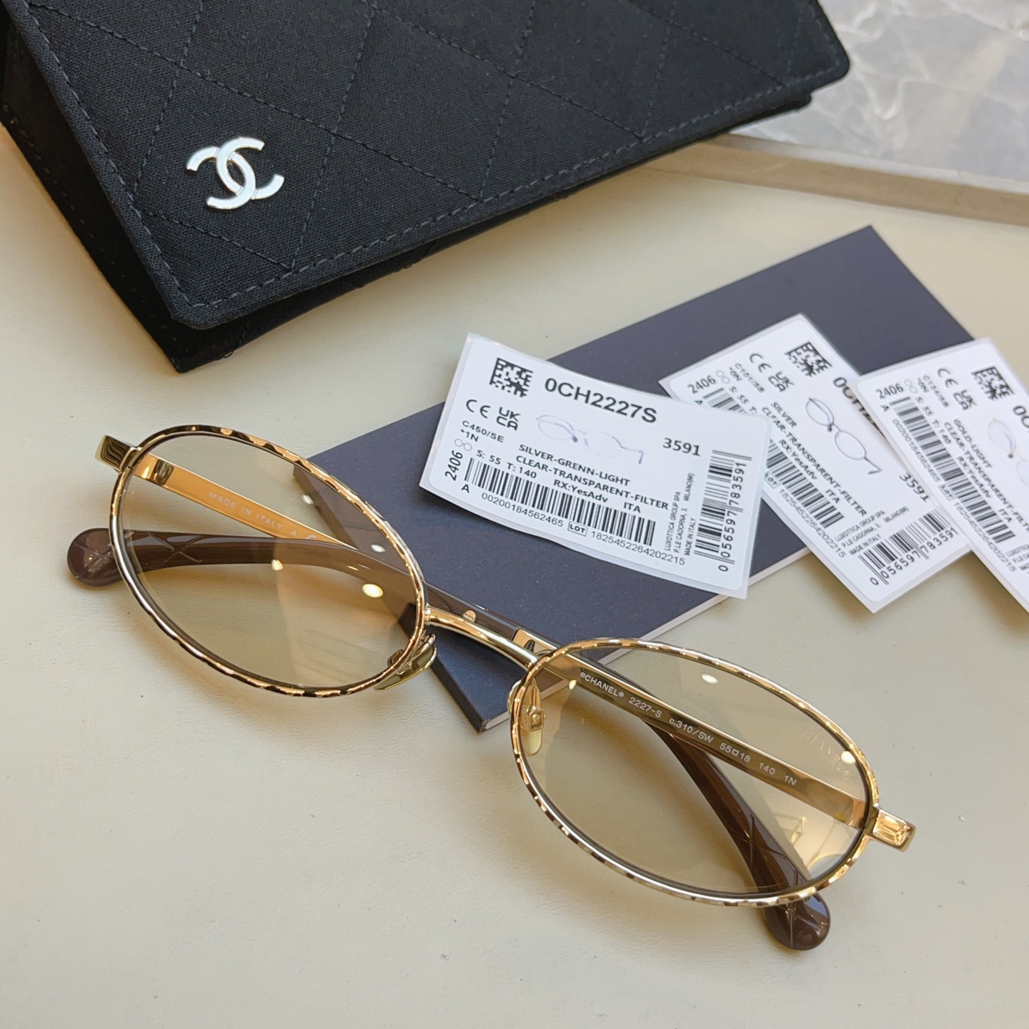 Chanel CHANE*】香奈儿新款太阳镜 高版本--，MODEL：CH2227-S，SIZE：55口18-140