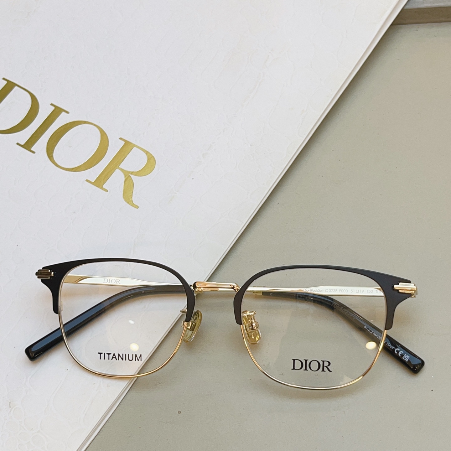 ，【DIO* 】迪*奥新款眼镜架 钛✨， MODEL：Dior BlackSuit O S23F，SIZE：51口19-
