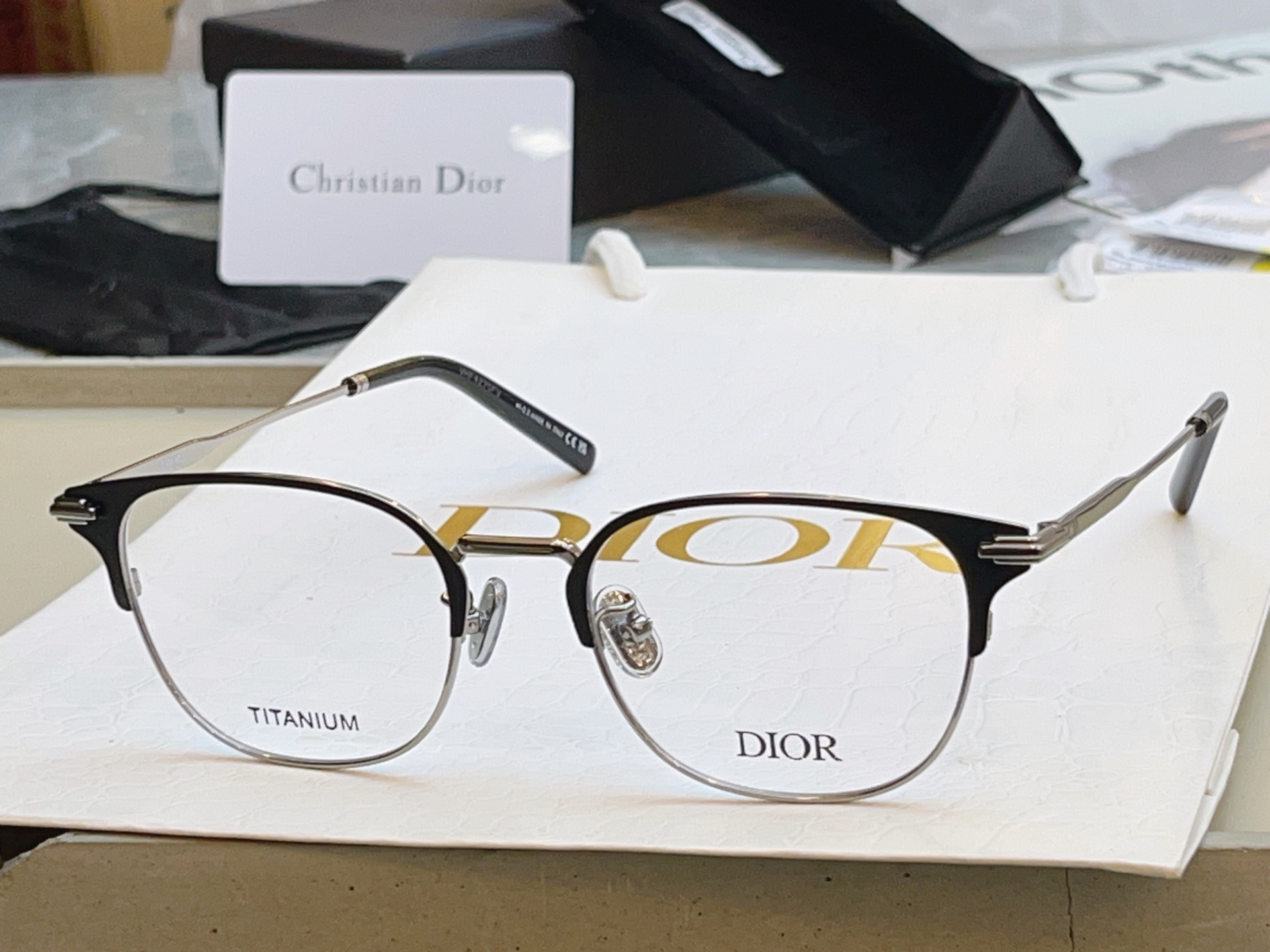 【DIO* 】迪*奥新款眼镜架 钛✨，MODEL：Dior BlackSuit O S23F，SIZE：