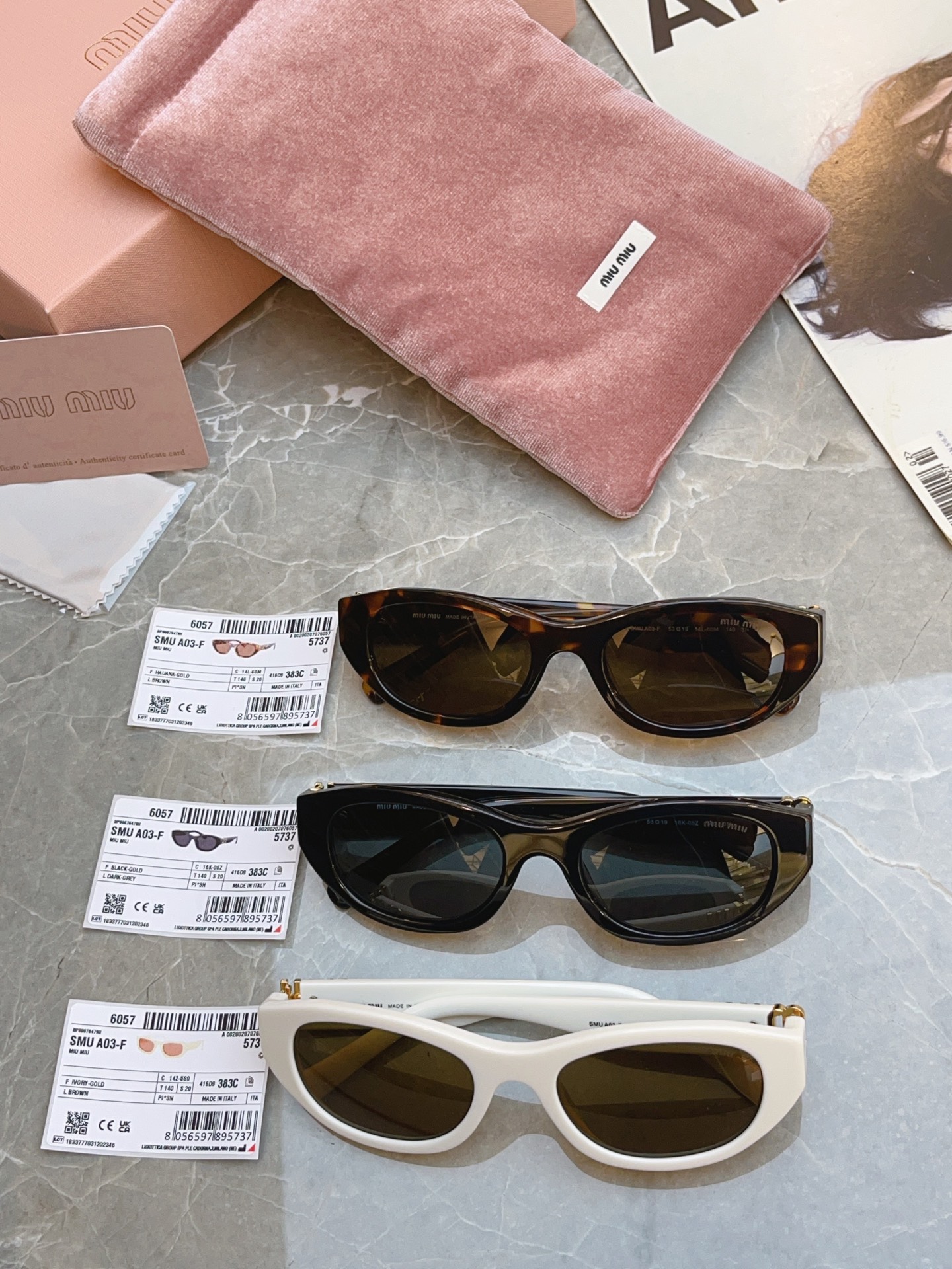 ，【MIUMI*】缪*缪新款太阳镜🕶️，Mod:SMU A03-F，SIZE:53口19-140 原单高品质✨