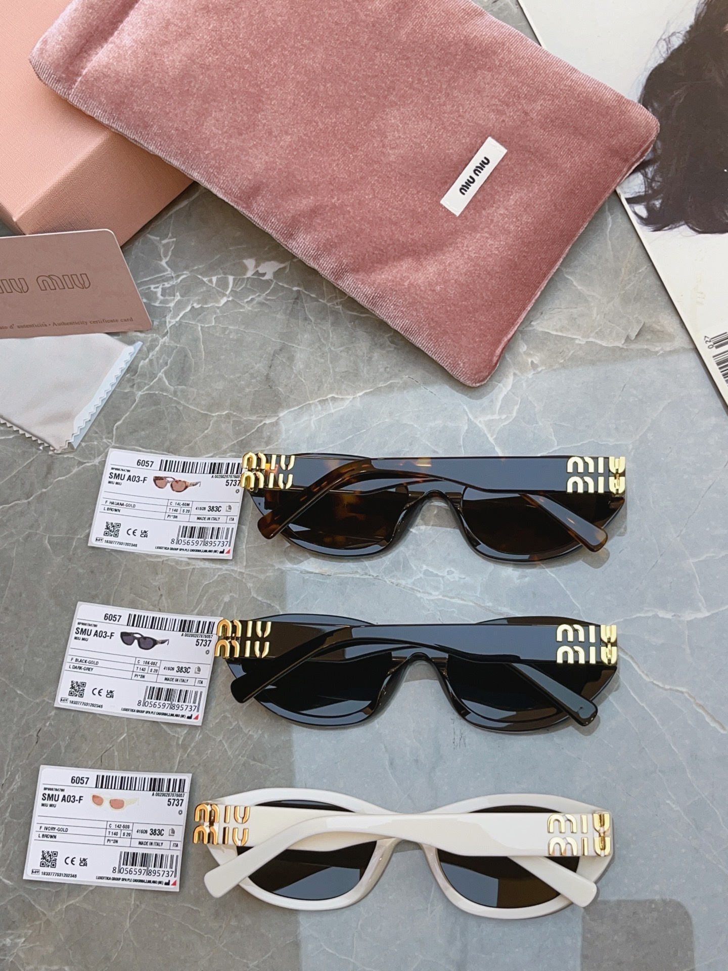 ，【MIUMI*】缪*缪新款太阳镜🕶️，Mod:SMU A03-F，SIZE:53口19-140 原单高品质✨