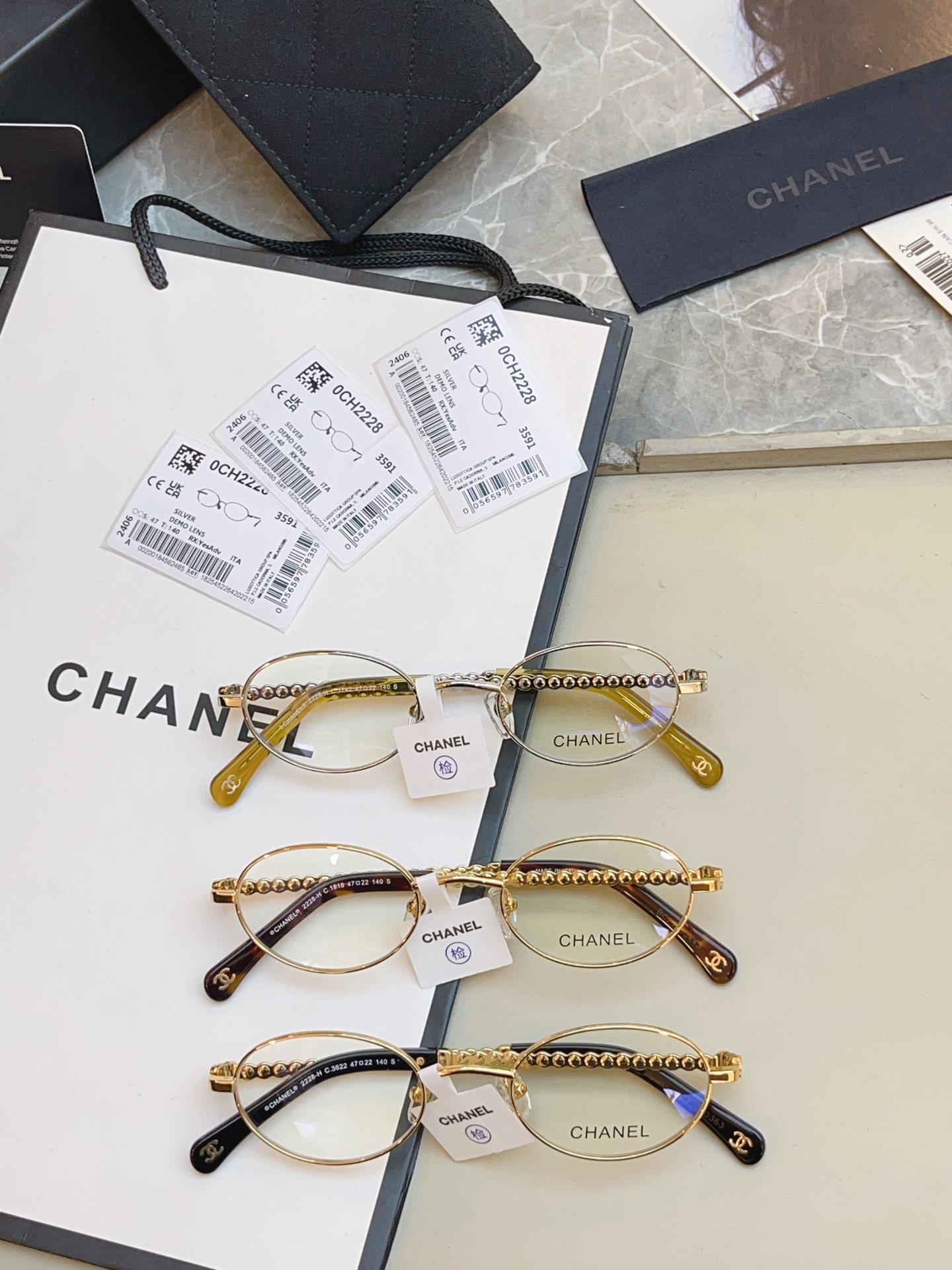 ，【CHANE*】香奈儿新款眼镜架 高版本✨，MODEL：CH2228-H，SIZE：47口22-140 S