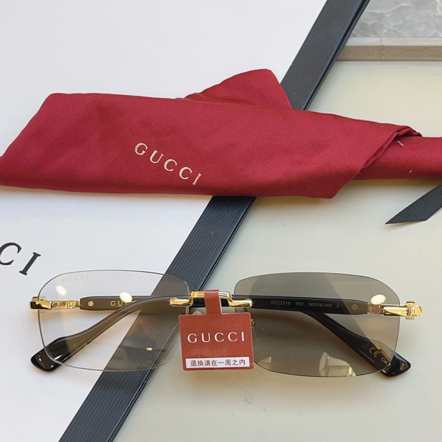 ，【GUCC*】古驰新款太阳镜🕶️ 高版本✨，MODEL：GG1221S，SIZE:56口16-140 L