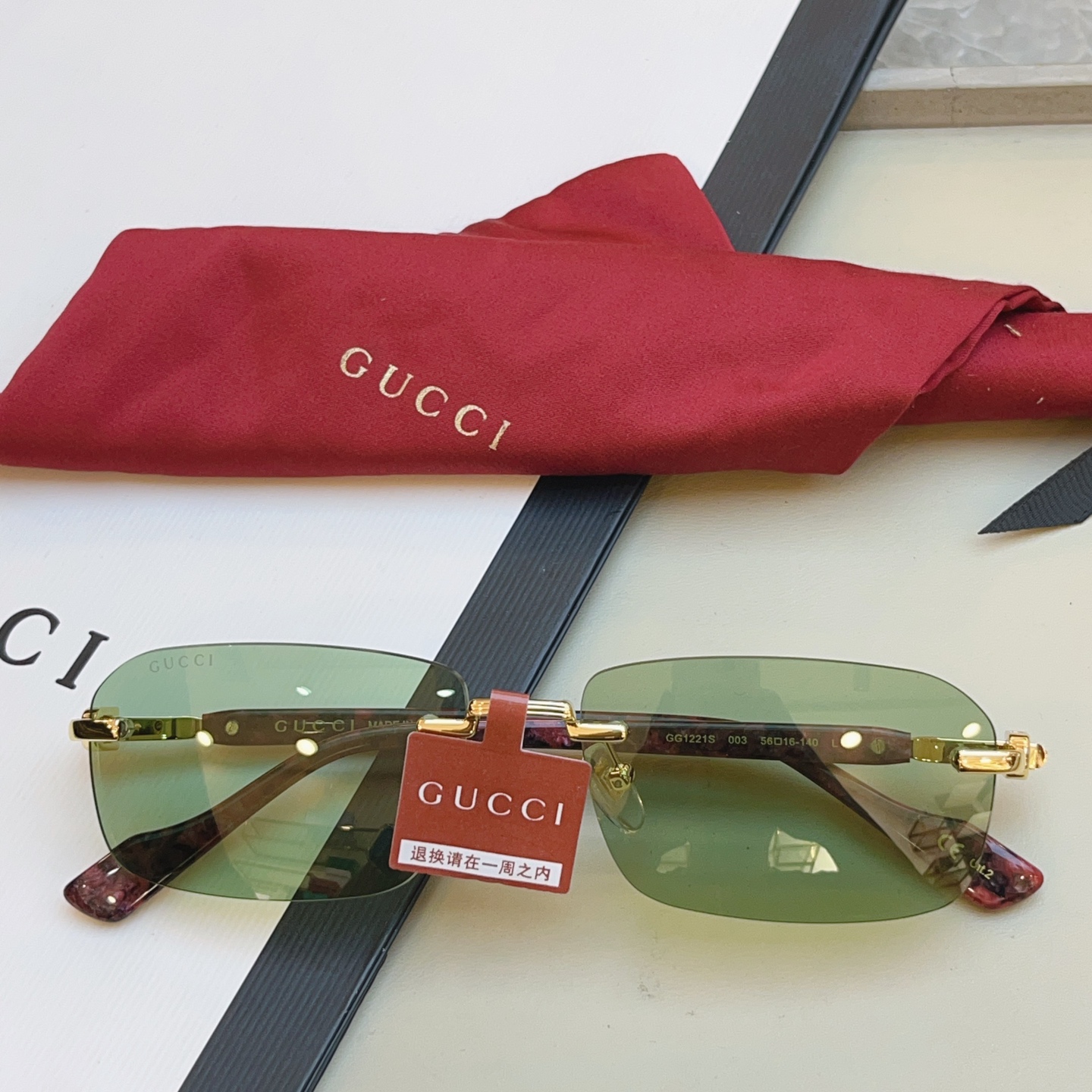 ，【GUCC*】古驰新款太阳镜🕶️ 高版本✨，MODEL：GG1221S，SIZE:56口16-140 L