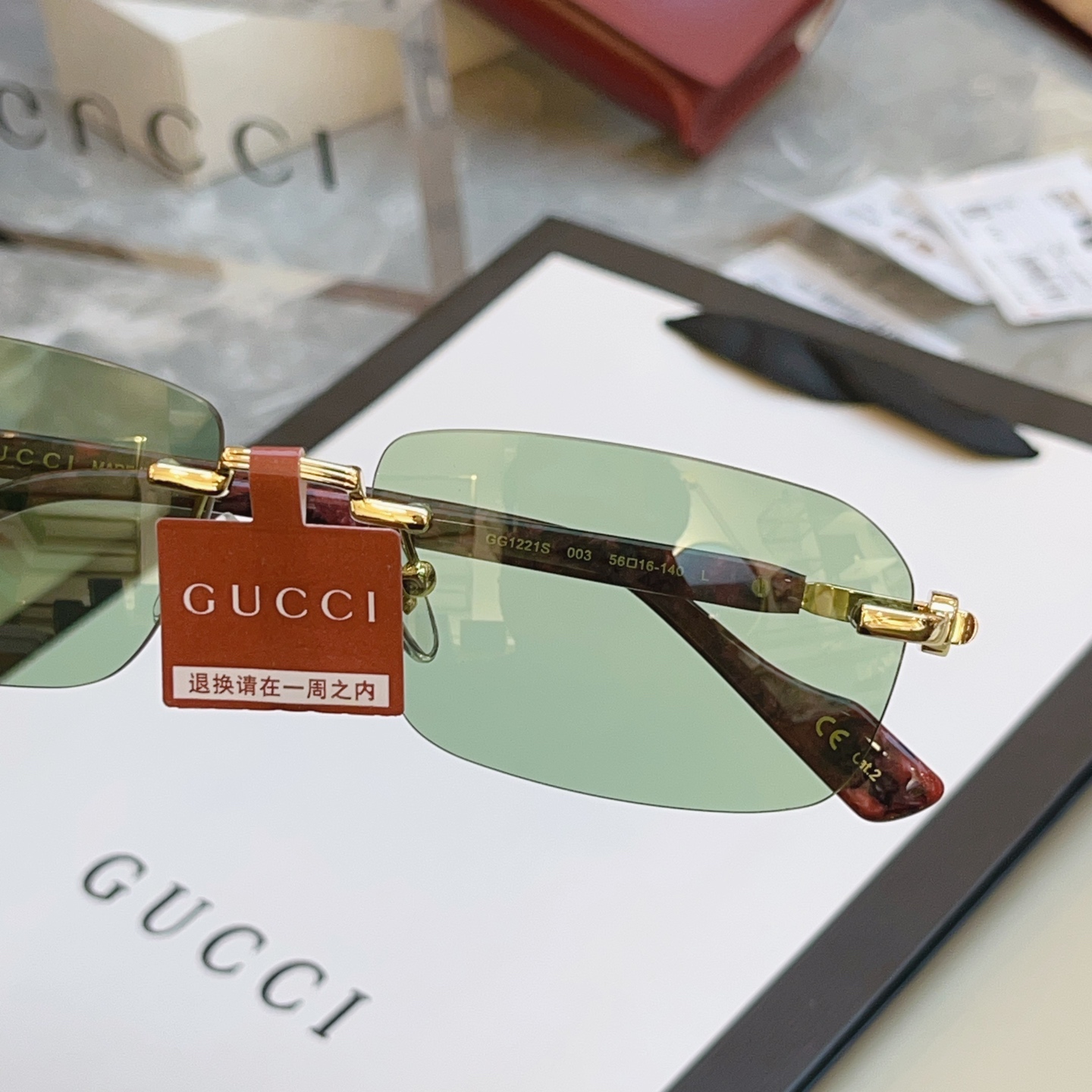 ，【GUCC*】古驰新款太阳镜🕶️ 高版本✨，MODEL：GG1221S，SIZE:56口16-140 L