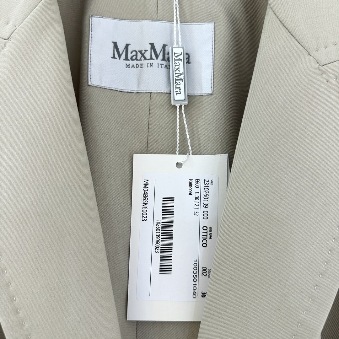 Maxmara2024年春季新款纯色长款风衣购入专柜原版1:1定制采用精纺混纺面料全身手工珠边线工艺外贸