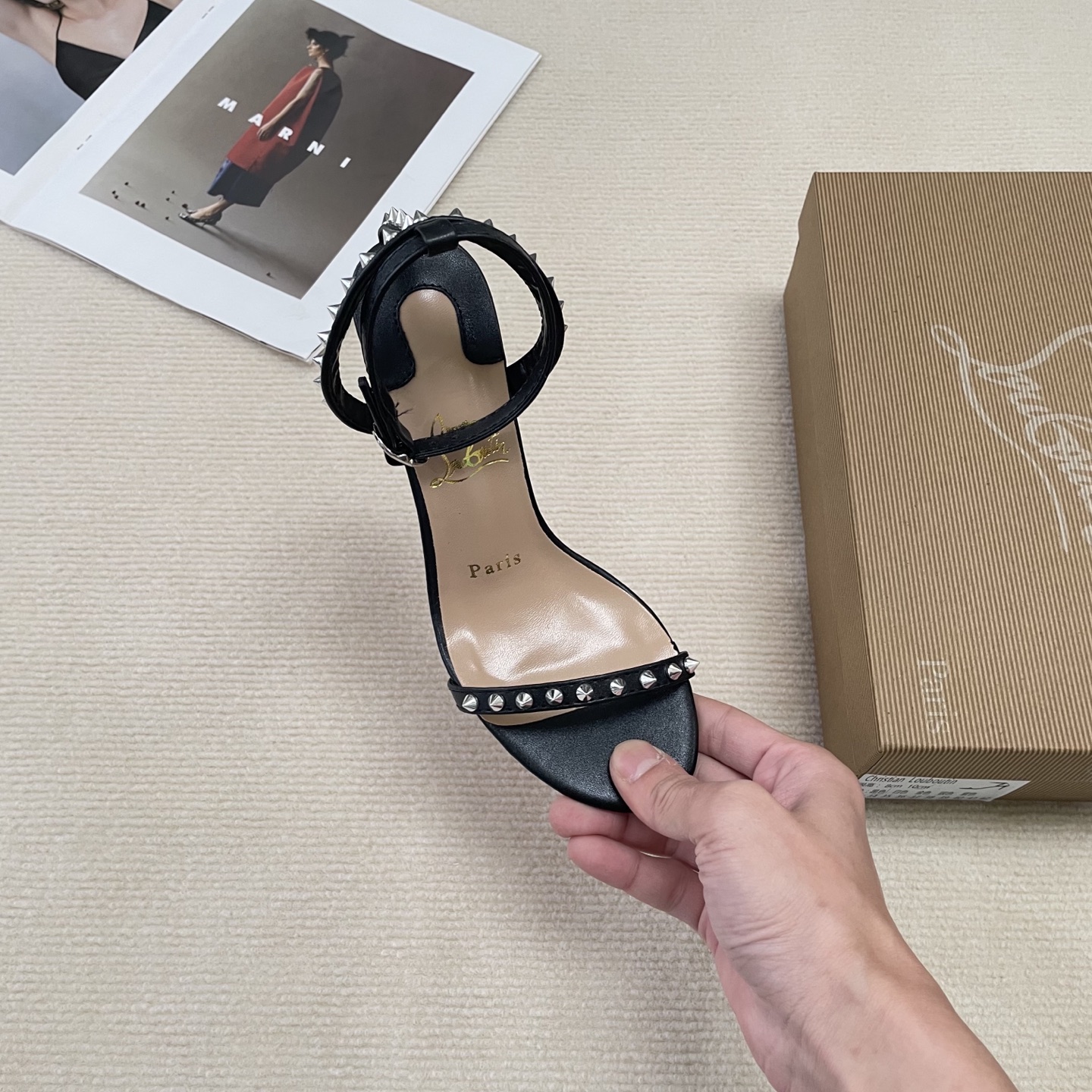 Christian Louboutin Women's Rivet High Heel Sandals - Red Bottom Shoes 6 i1743242554015 3446 0 4