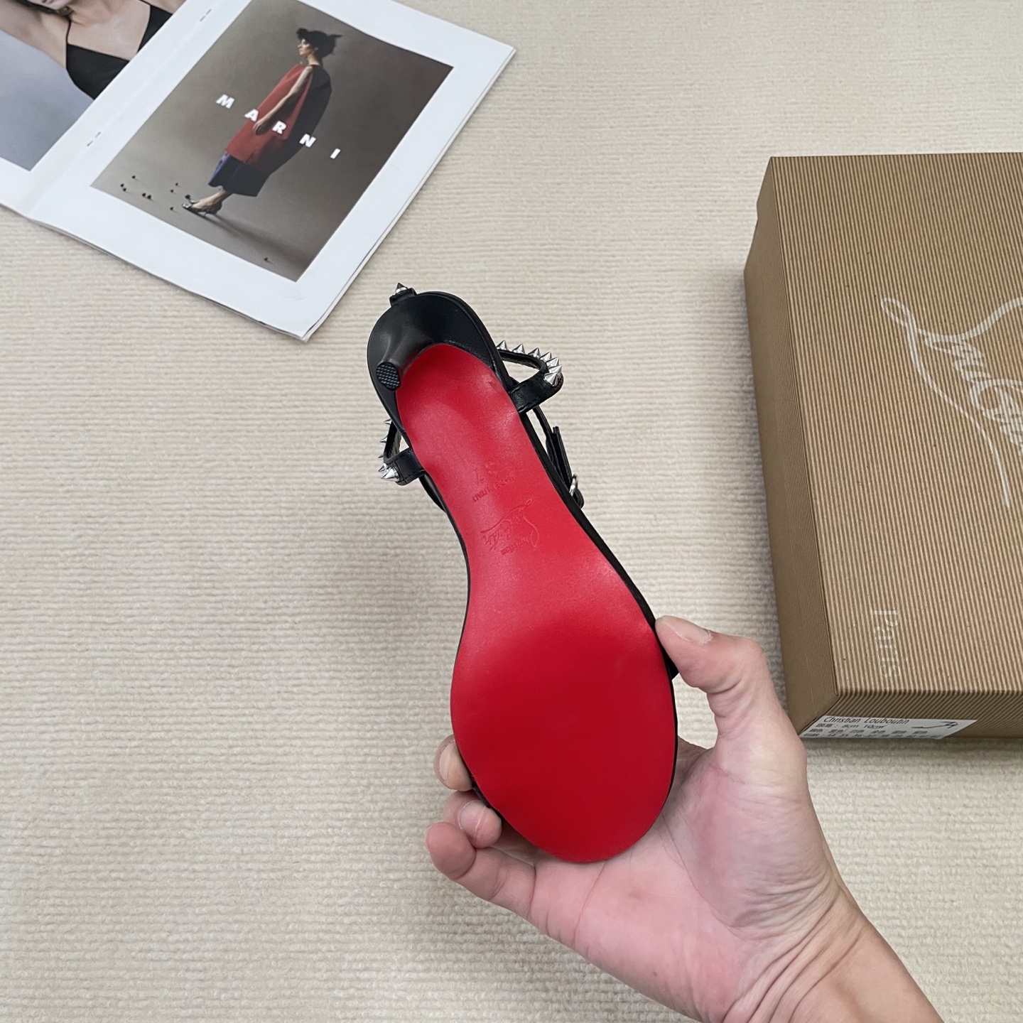 Christian Louboutin Women's Rivet High Heel Sandals - Red Bottom Shoes 8 i1743242561856 6376 0 6