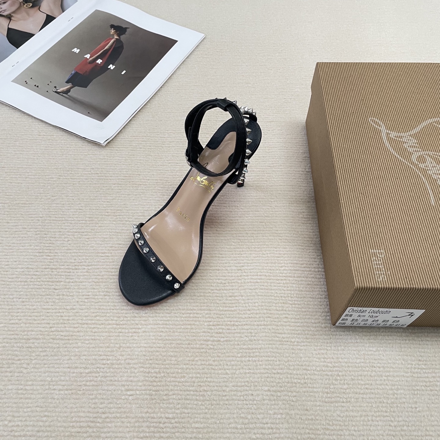 Christian Louboutin Women's Rivet High Heel Sandals - Red Bottom Shoes 5 i1743242567504 6076 0 3