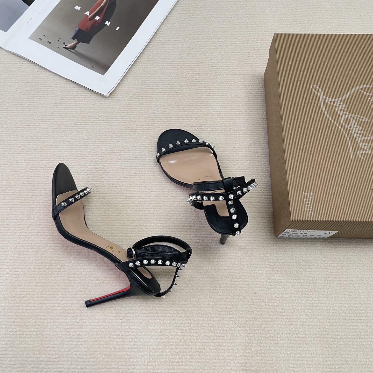 Christian Louboutin Women's Rivet High Heel Sandals - Red Bottom Shoes 10 i1743242567614 3927 0 8