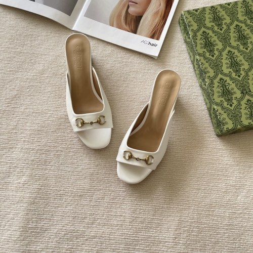 Gucci Women's White Leather Mules with Double G Hardware - Stylish & Elegant 1 Gucci Women's White Leather Mules with Double G Hardware - Stylish & Elegant